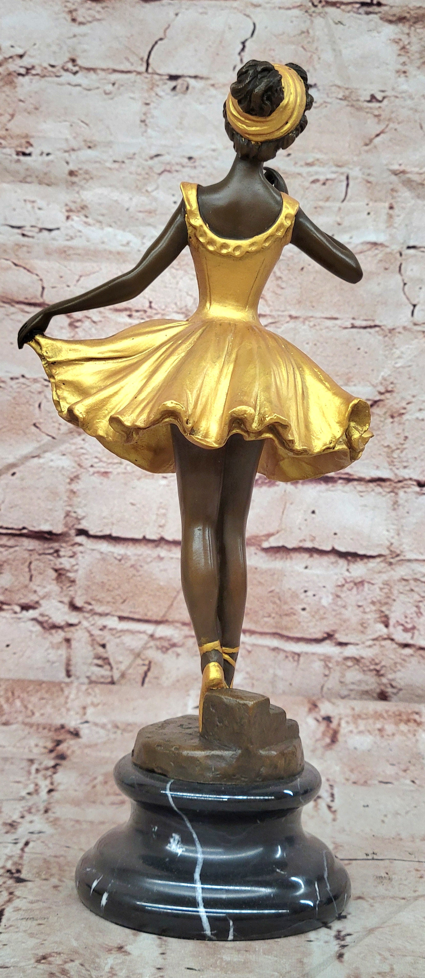 Degas Style Bronze Ballerina Figurine Dance Studio Fine Art Collectible Statue