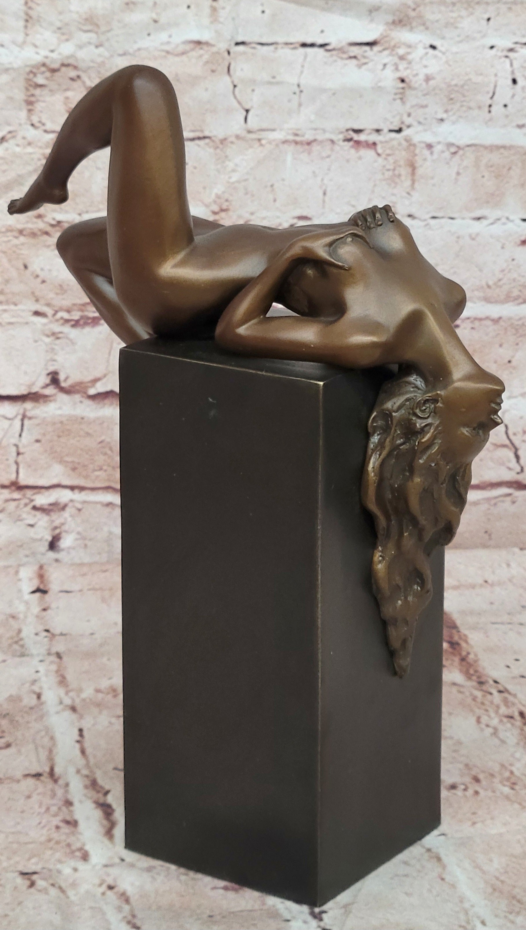 Bronze Art Deco Lady Statue Signed Nick Museum Quality Sculpture Artwork