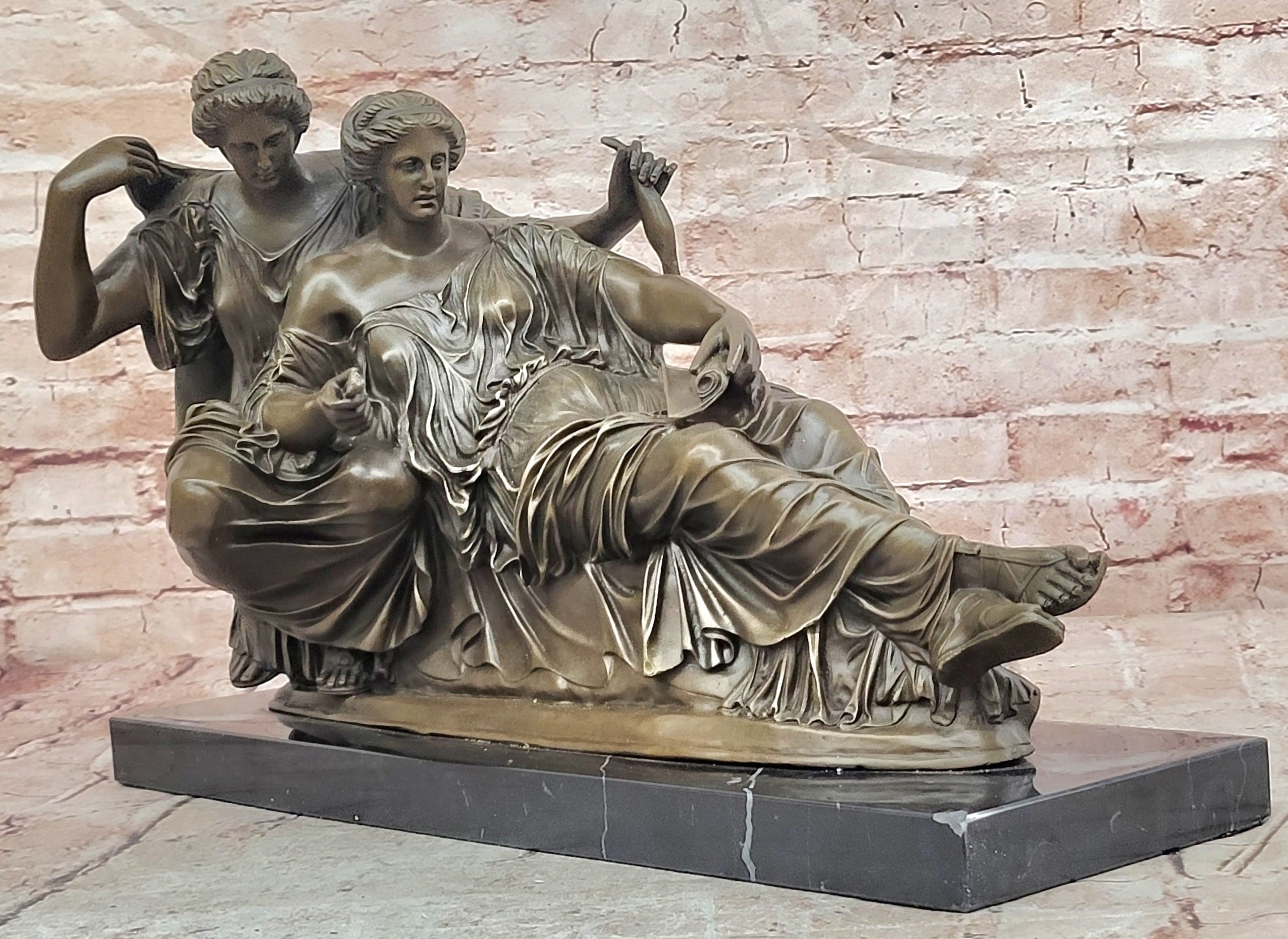 Bronze Classical Fates Statue Group Sculpture Parthenon Inspired Collectible Art