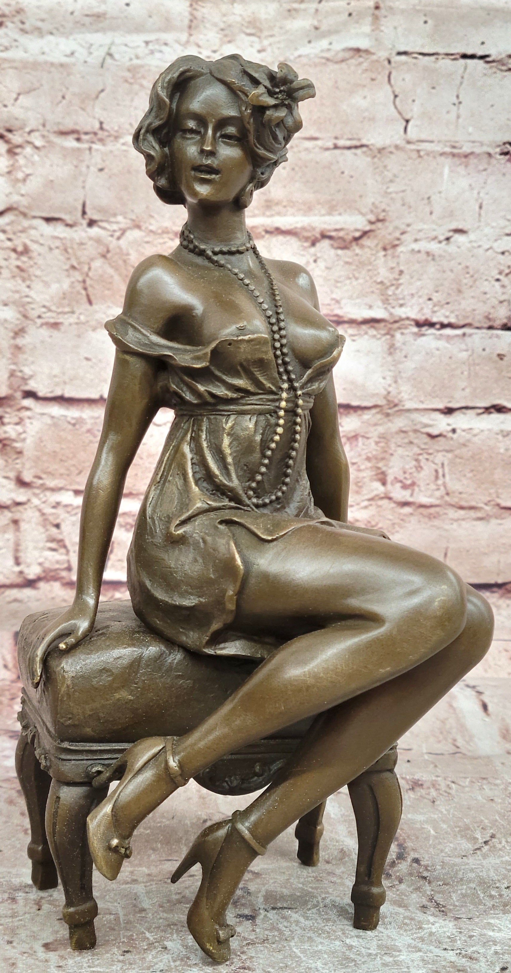 Museum Quality Milo Bronze Nude Woman Figurine Erotic Art Deco Sculpture