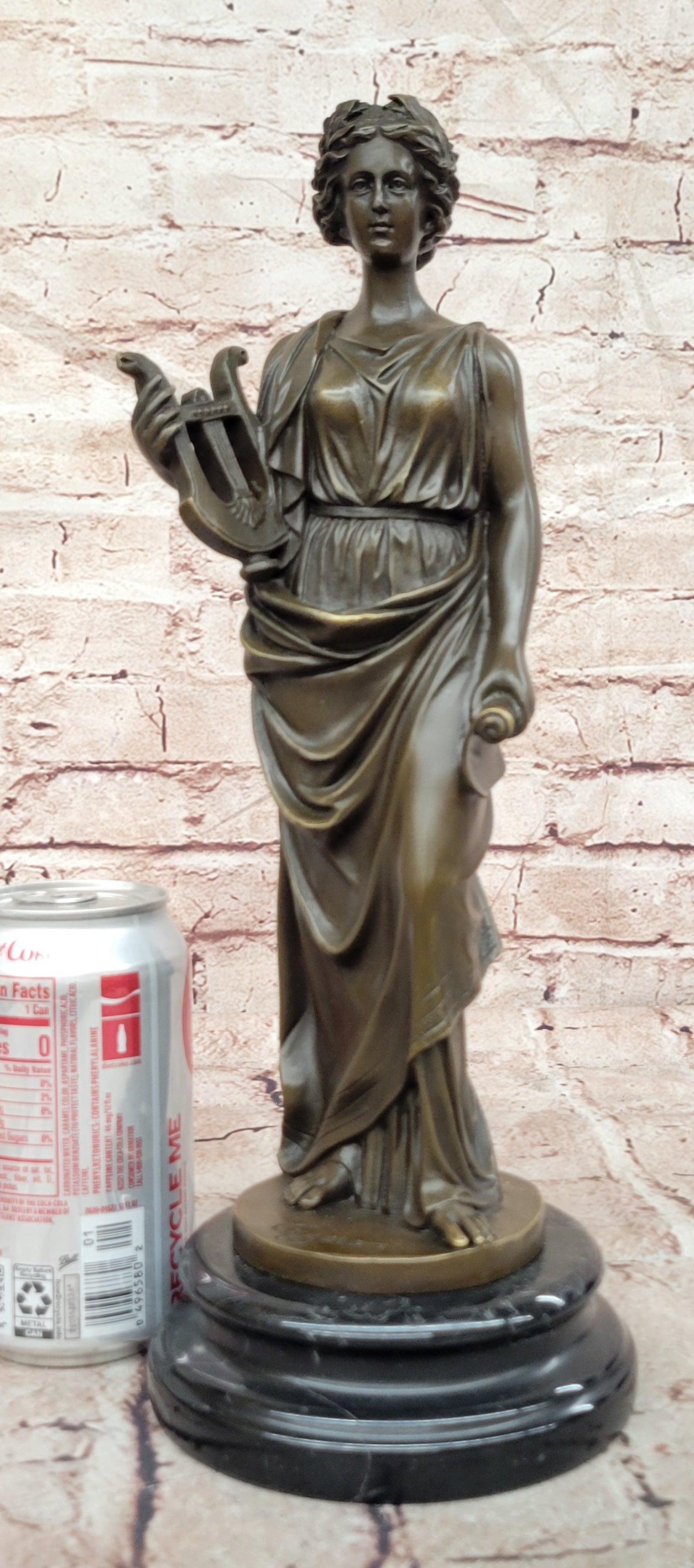 Cesaro Bronze Mousai Sculpture Greek Goddess of Poetry Music Dance Art Statue