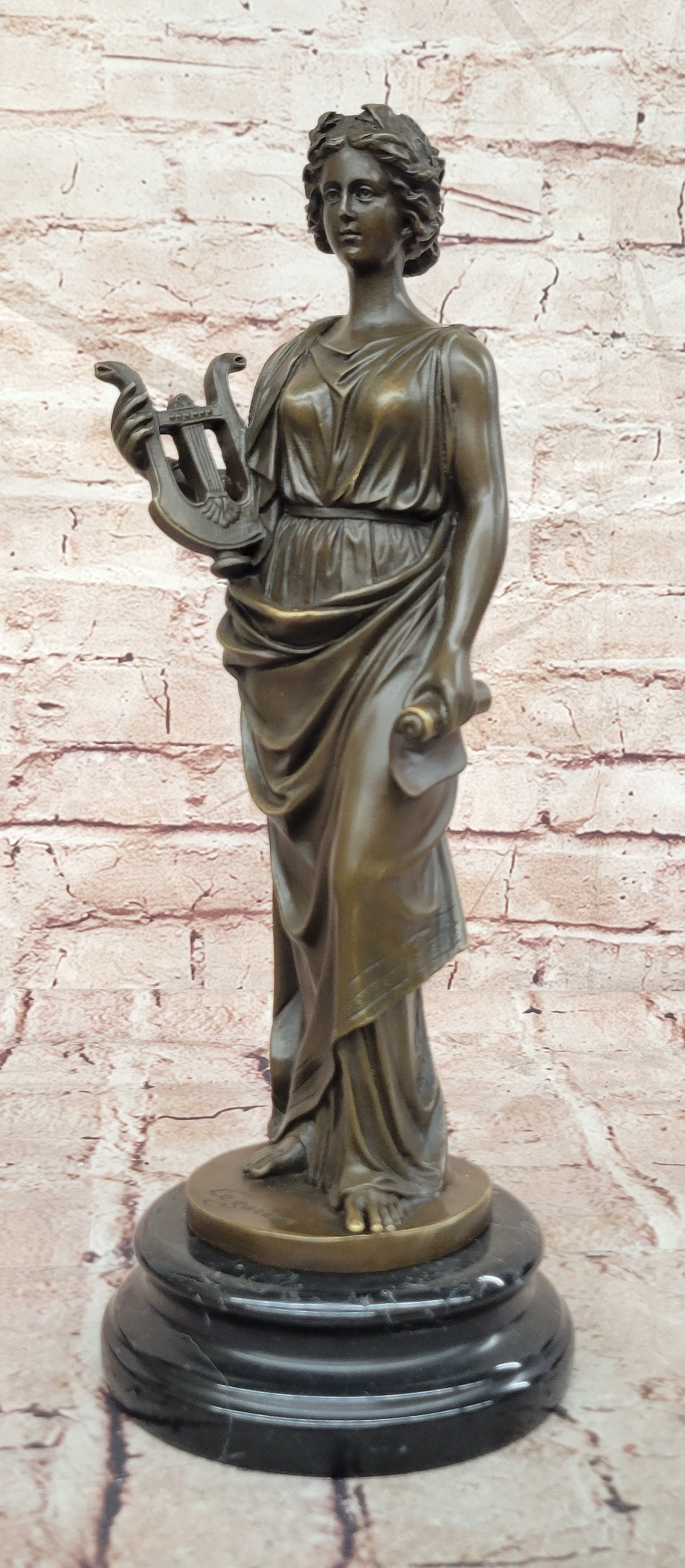 Cesaro Bronze Mousai Sculpture Greek Goddess of Poetry Music Dance Art Statue