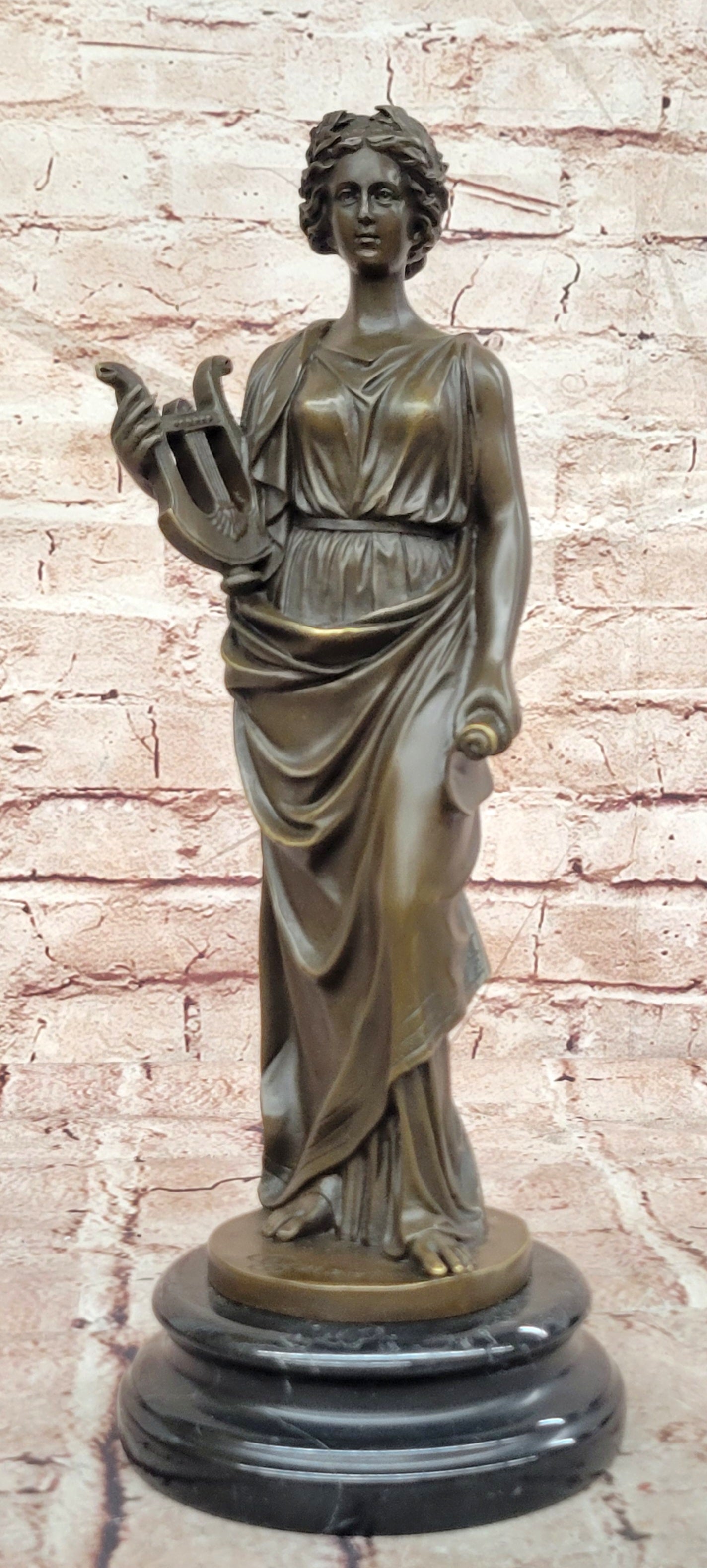 Cesaro Bronze Mousai Sculpture Greek Goddess of Poetry Music Dance Art Statue