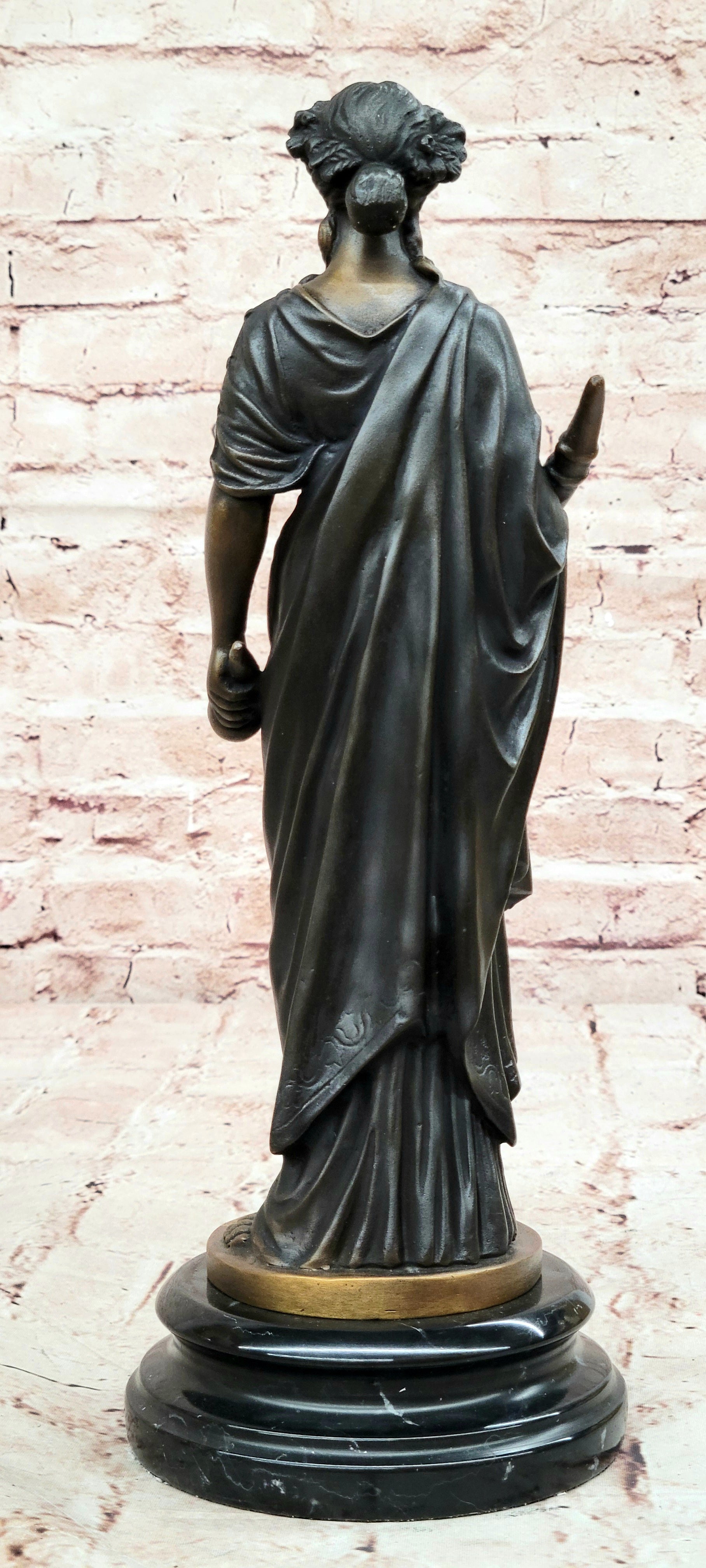 Bronze Fortuna Figurine Signed Cesaro Lady Luck Goddess Fine Art Statue