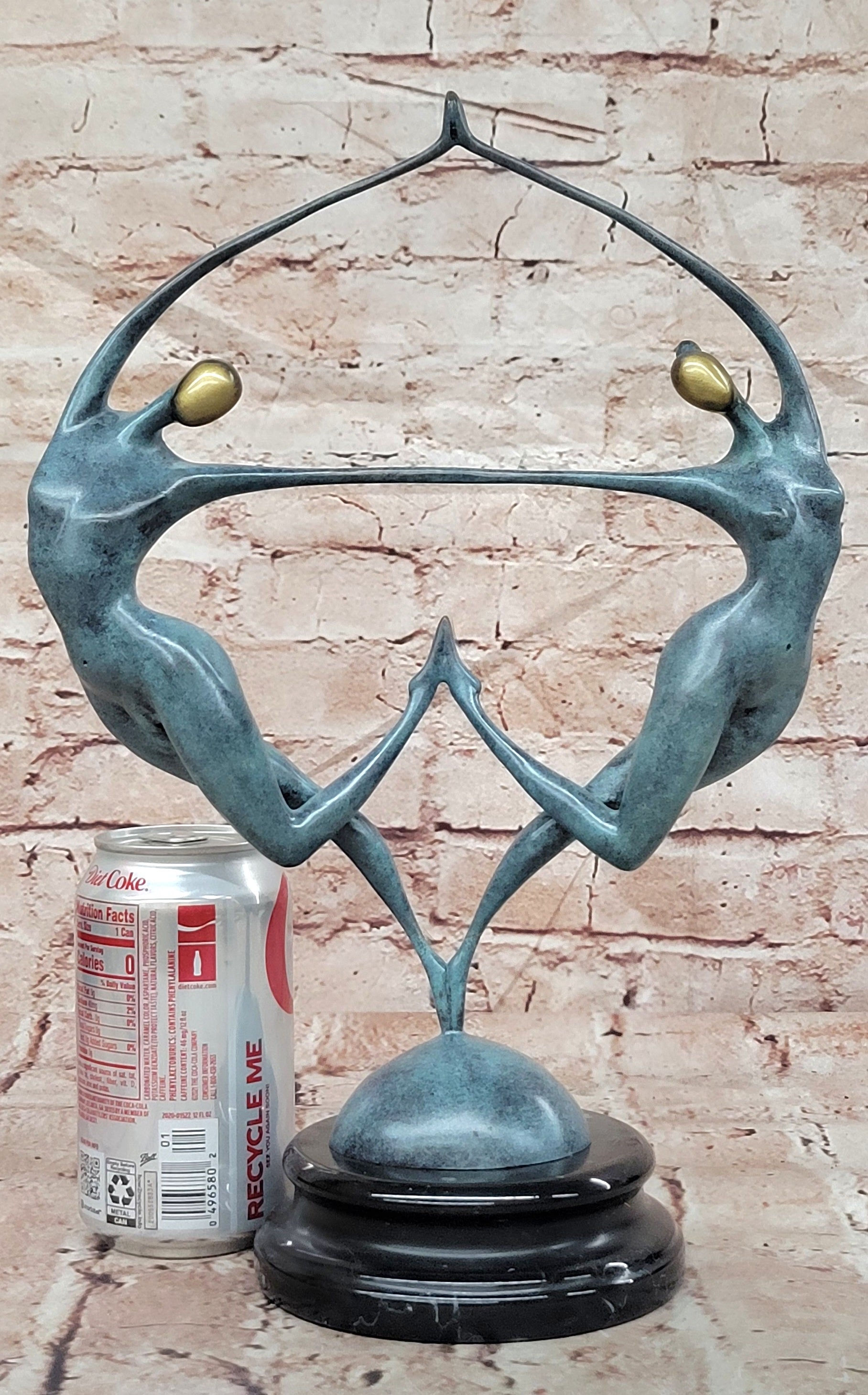 Love in Balance Abstract Bronze Dancers Statue Modern Collectible Artwork Art