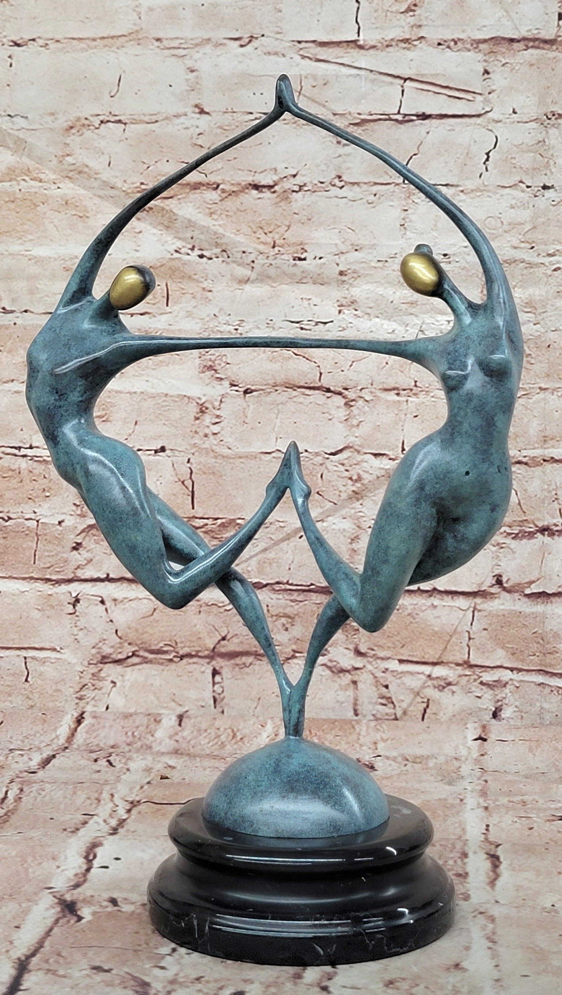 Love in Balance Abstract Bronze Dancers Statue Modern Collectible Artwork Art