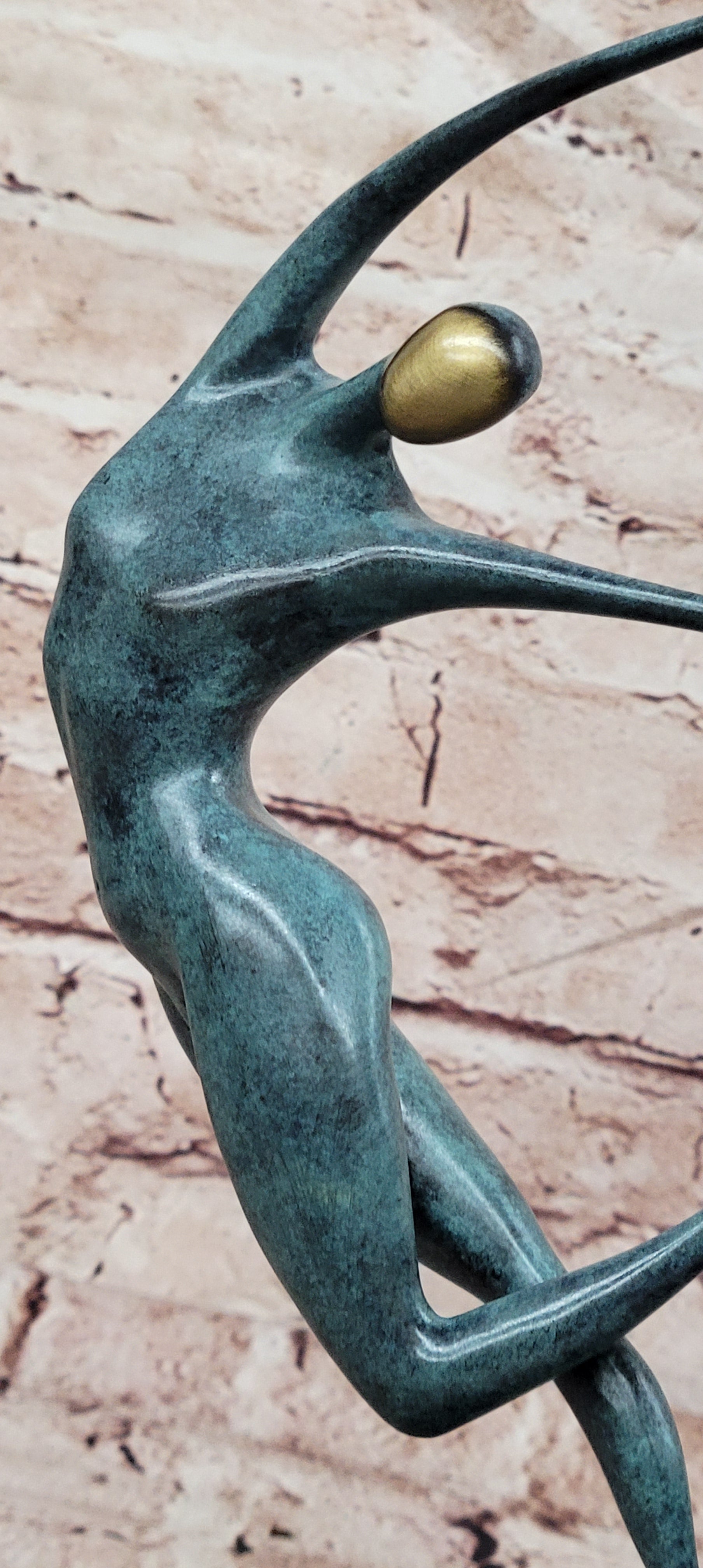 Love in Balance Abstract Bronze Dancers Statue Modern Collectible Artwork Art