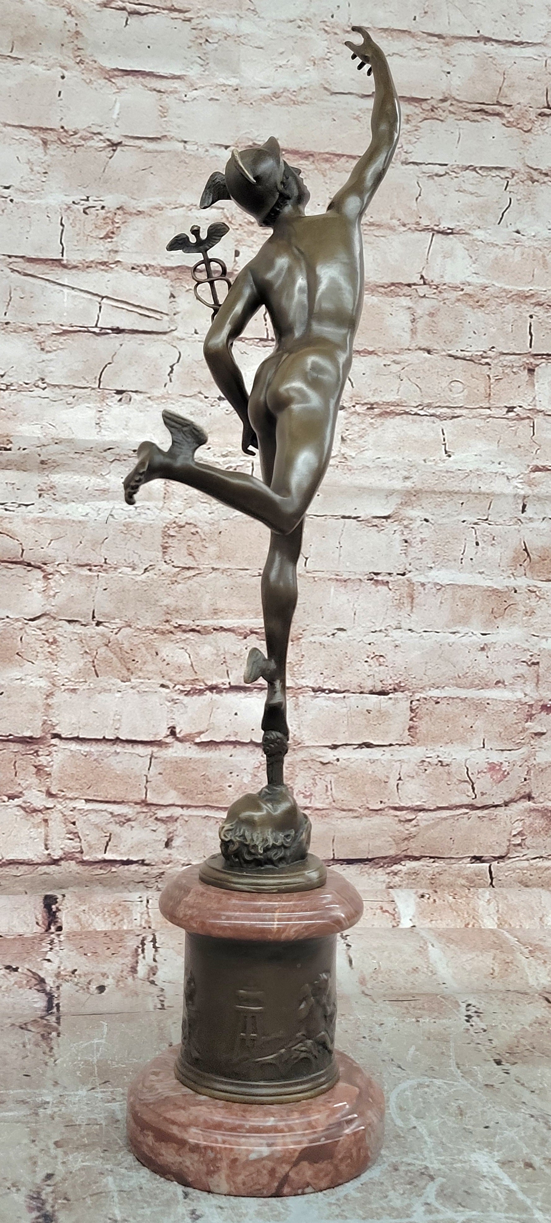 Lost Wax Bronze Flying Mercury Statue Classical Masterwork Art