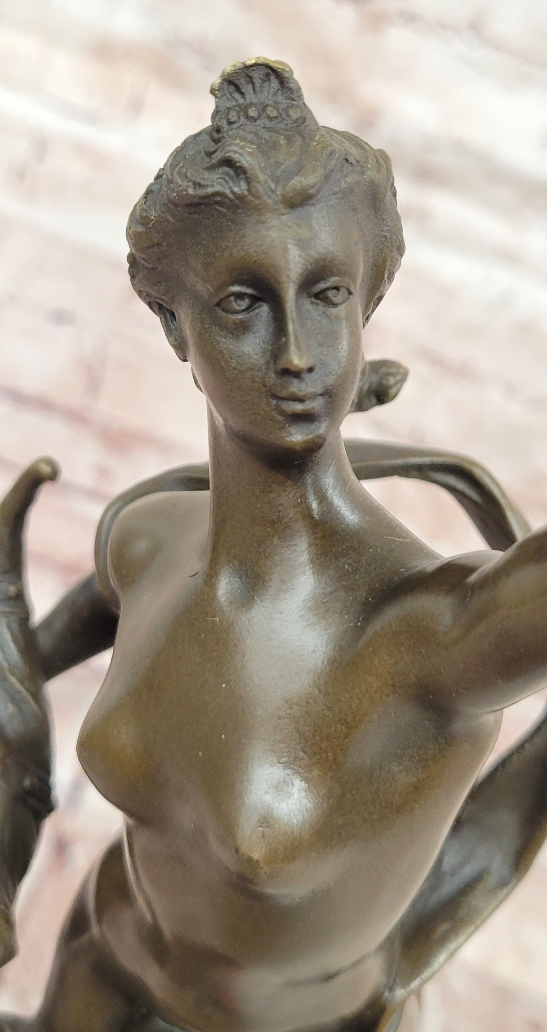 Bronze Lady Fortuna Statue Signed Giambologna Handcrafted Museum Quality