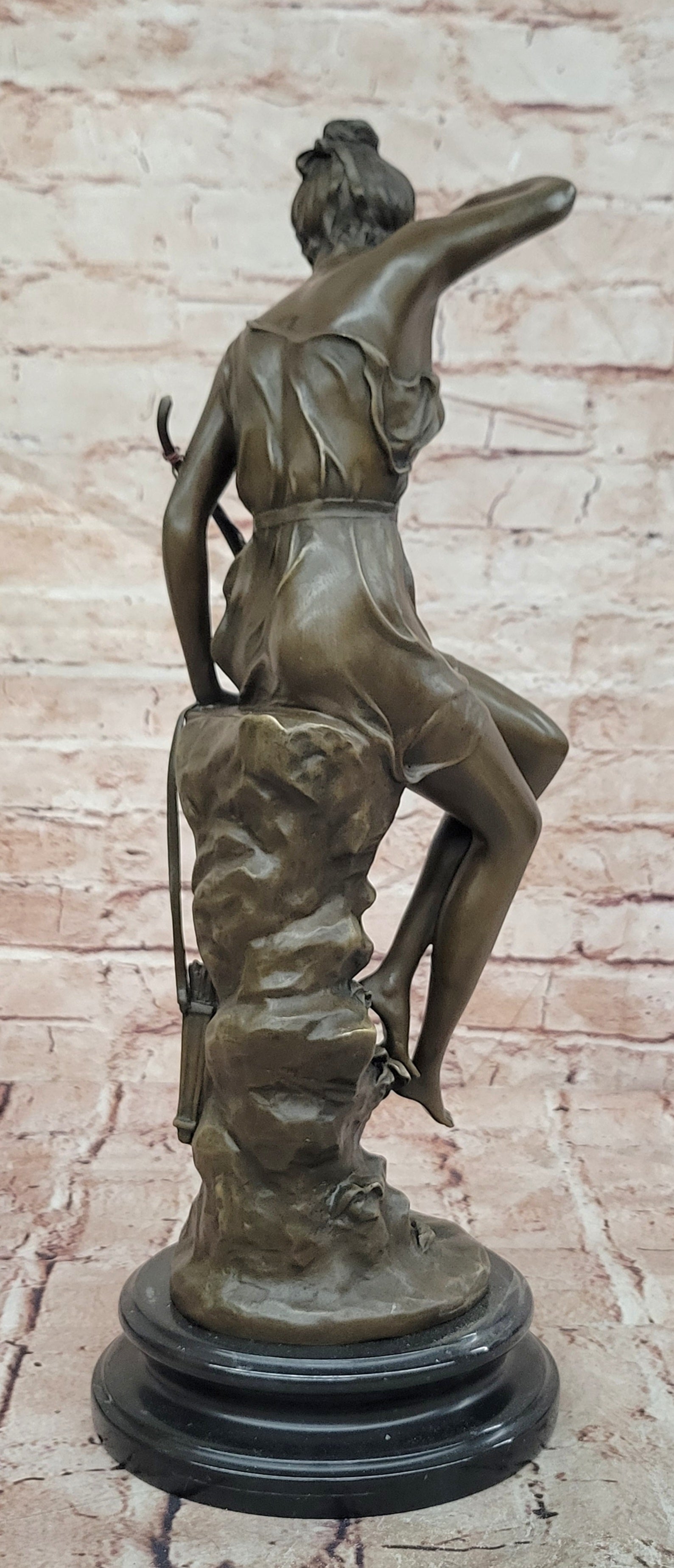 Bronze Diana the Huntress Statue Signed Lucie Ledieu Fine Art Figurine Figure