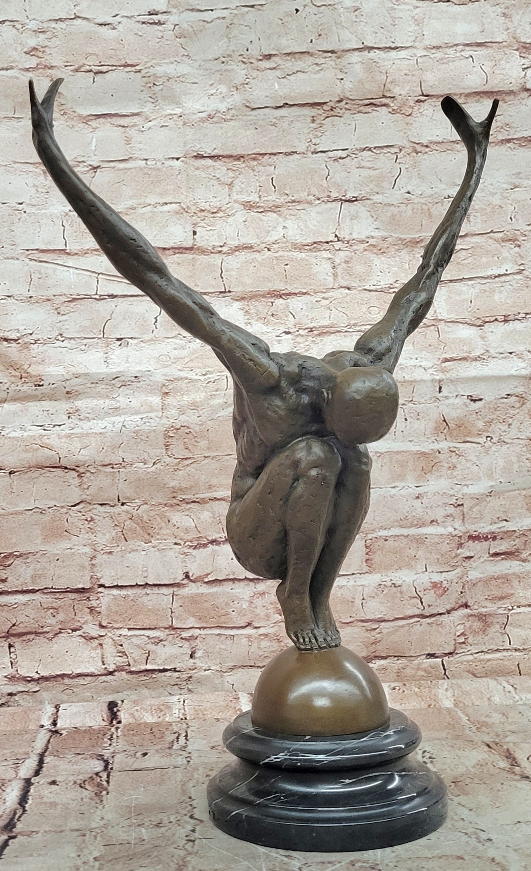 Art Deco Bronze Male Swimmer Diver Figurine Hot Cast Sculpture Statue