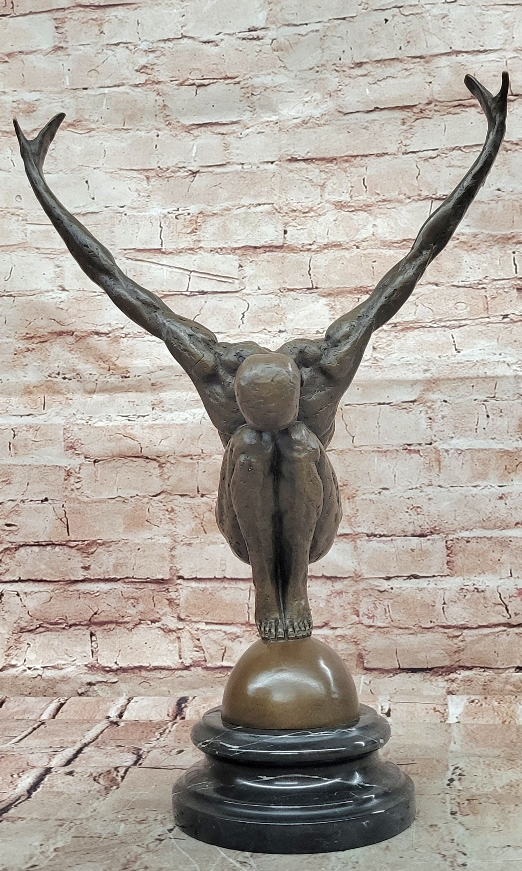 Art Deco Bronze Male Swimmer Diver Figurine Hot Cast Sculpture Statue