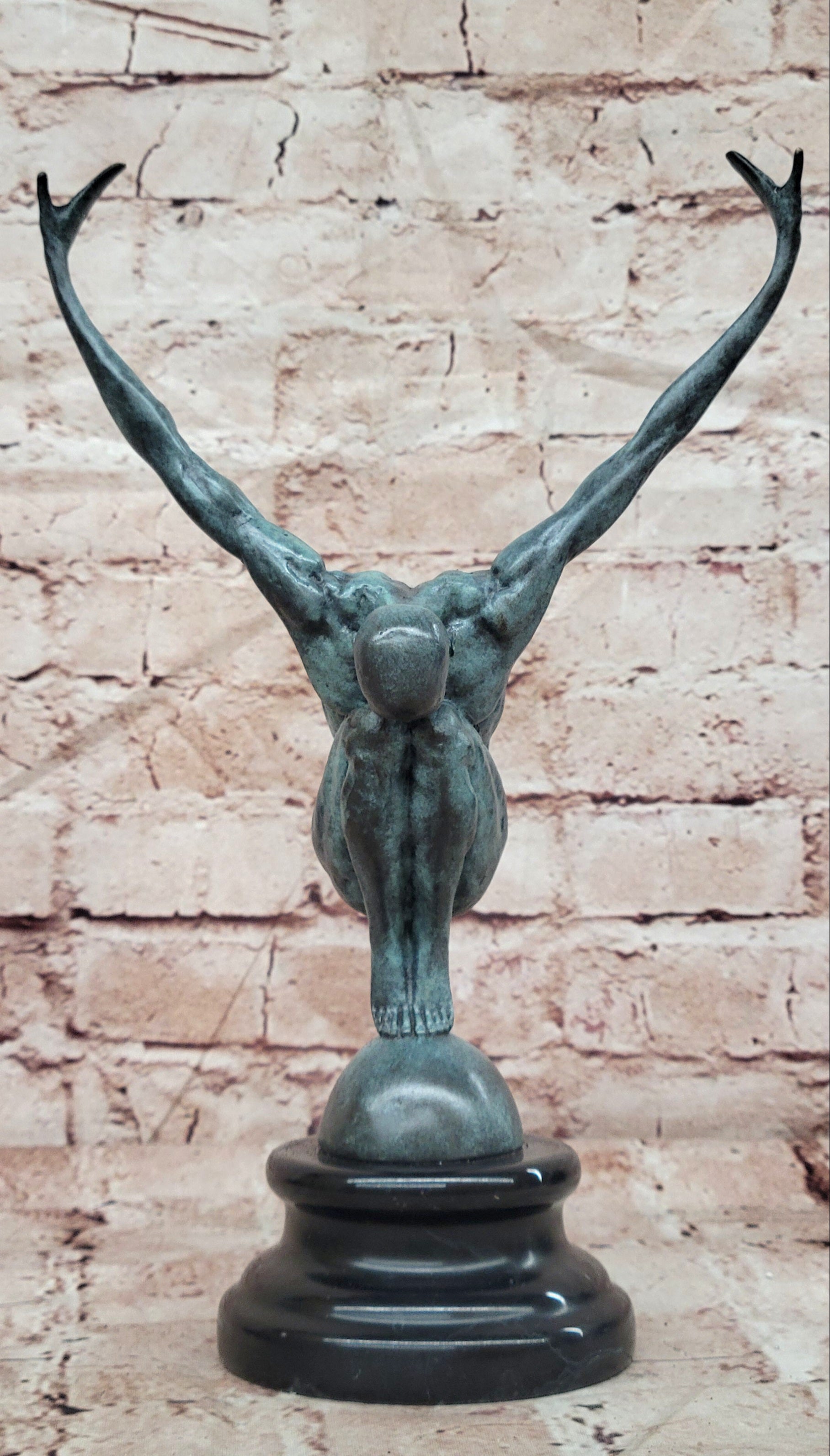 Bronze Swimming Athlete Sculpture Signed Milo Male Diver Fine Art Statue