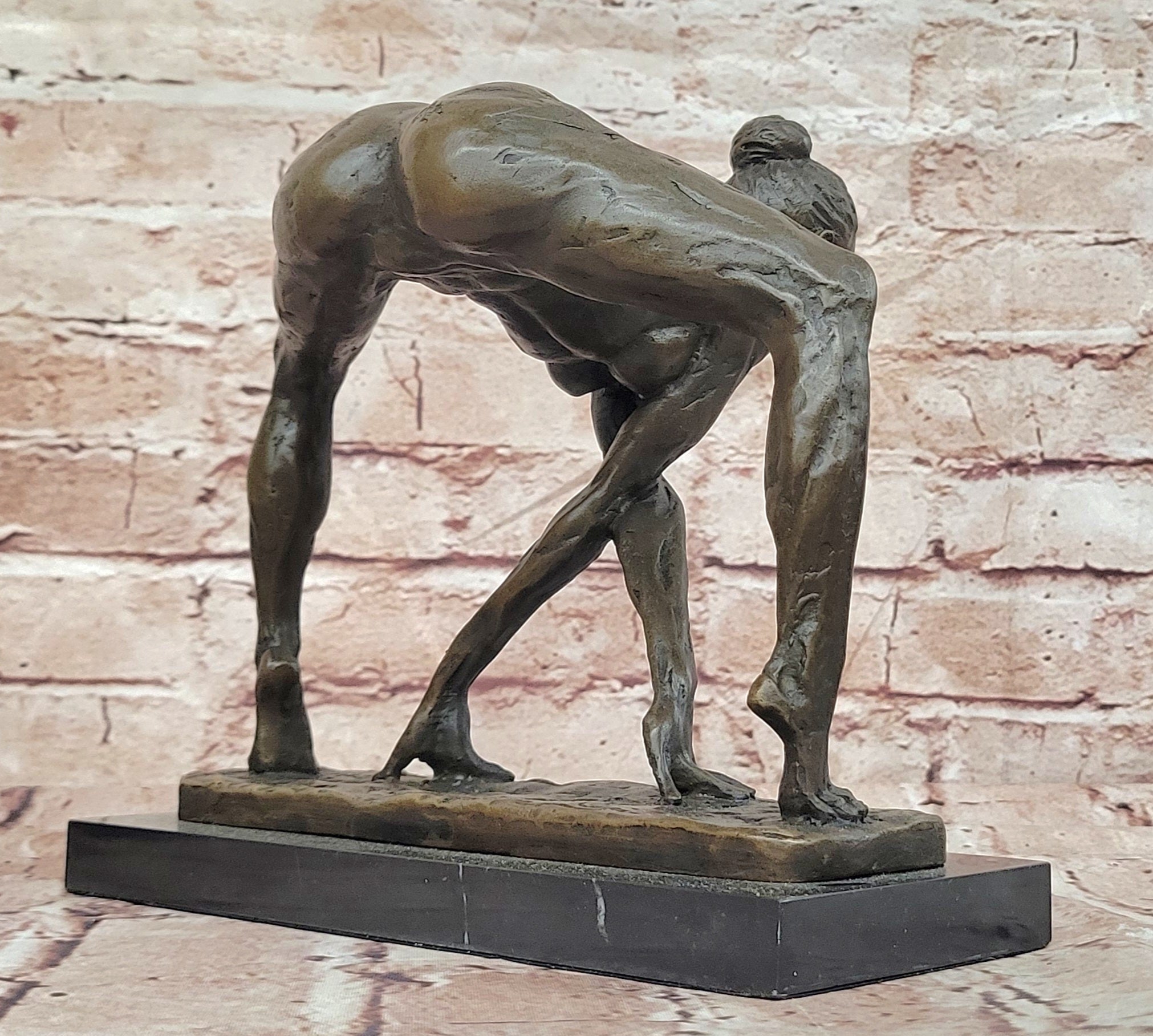 Bronze Modern Dance Sculpture Signed Cesaro Elegant Dancer Statue Decor