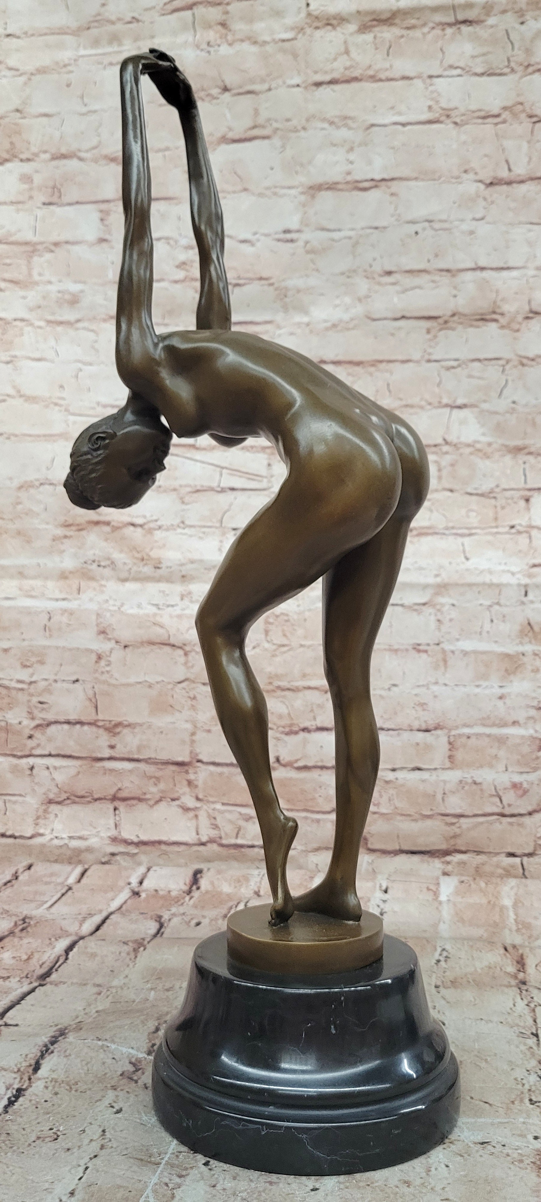 Handcrafted Cesaro Bronze Nude Woman Sculpture Hot Cast Museum Quality