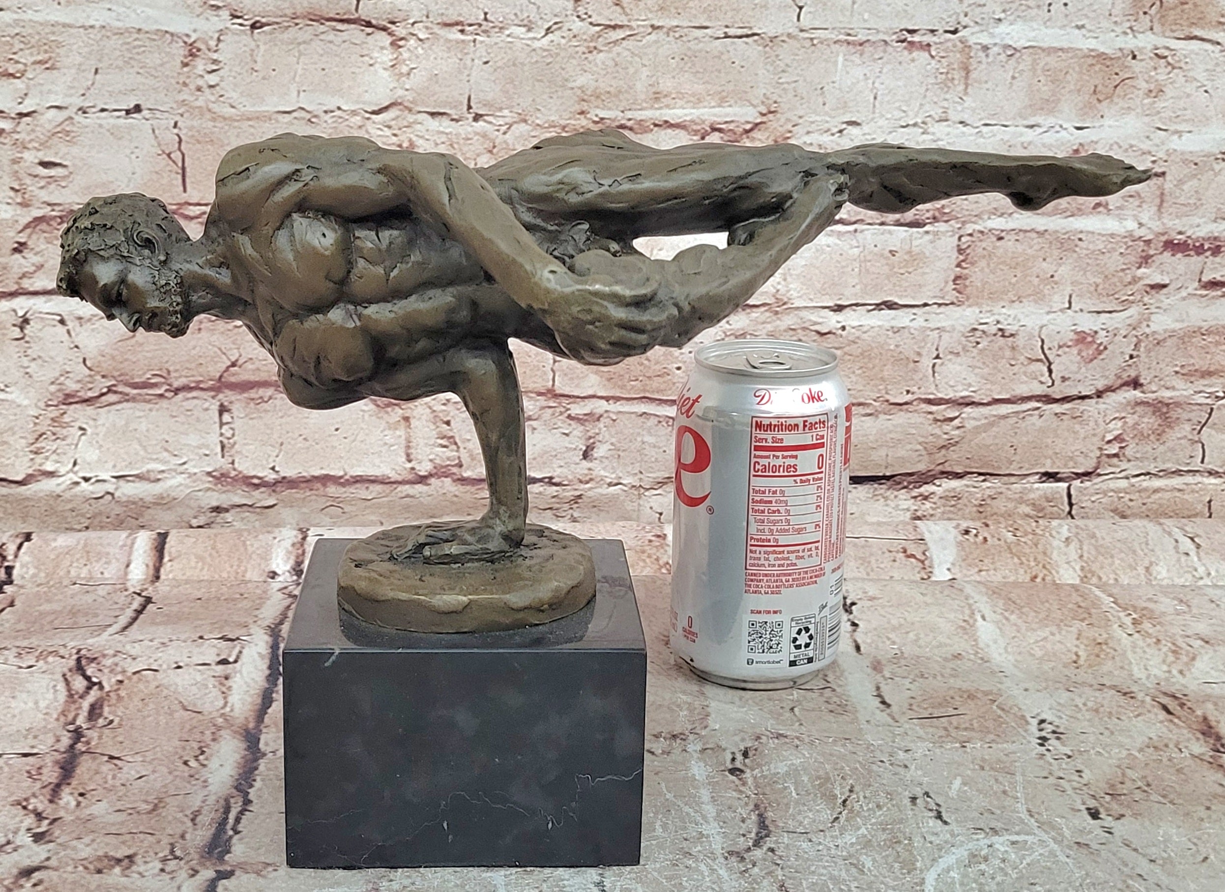 Handcrafted Cesaro Bronze Male Acrobat Handstand Fine Art Collectible