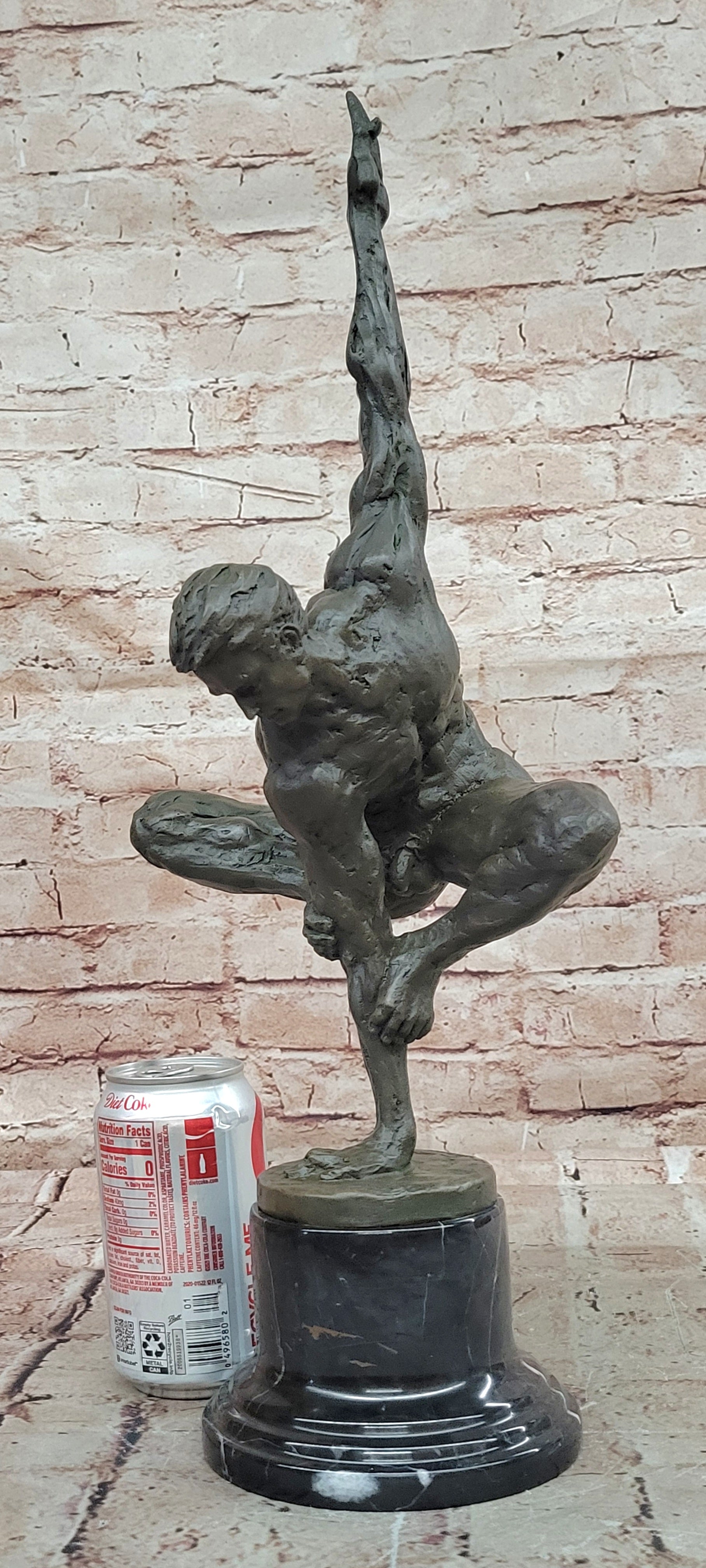 Original Cesaro Male Athlete Abstract Bronze Sculpture Hand Made Collectible