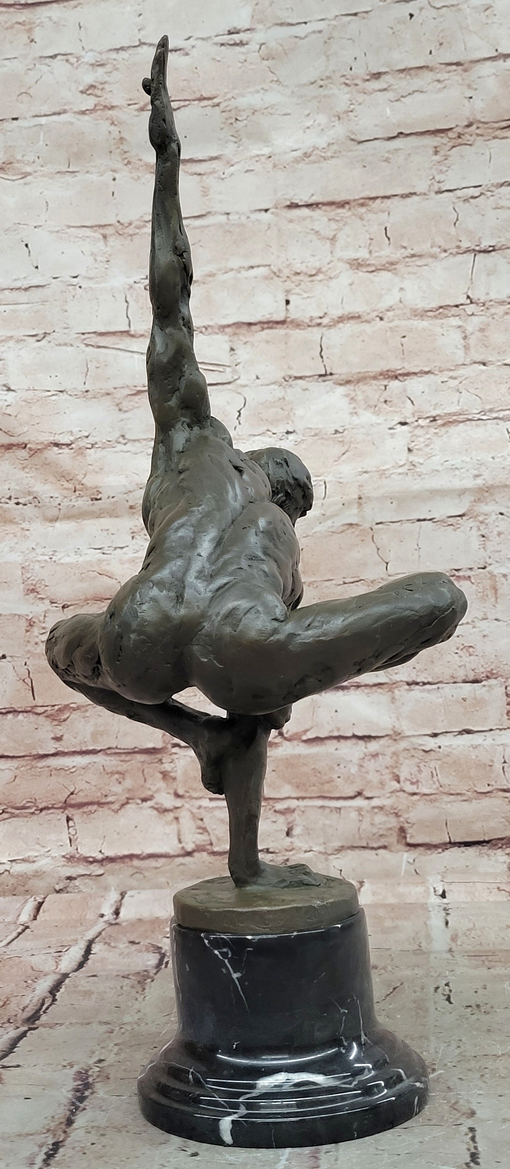 Original Cesaro Male Athlete Abstract Bronze Sculpture Hand Made Collectible