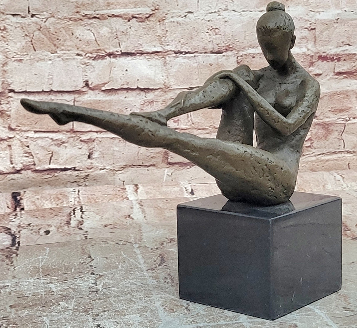 Art Deco Nude Dancer Bronze Statue Signed Milo Marble Base Fine Art Piece