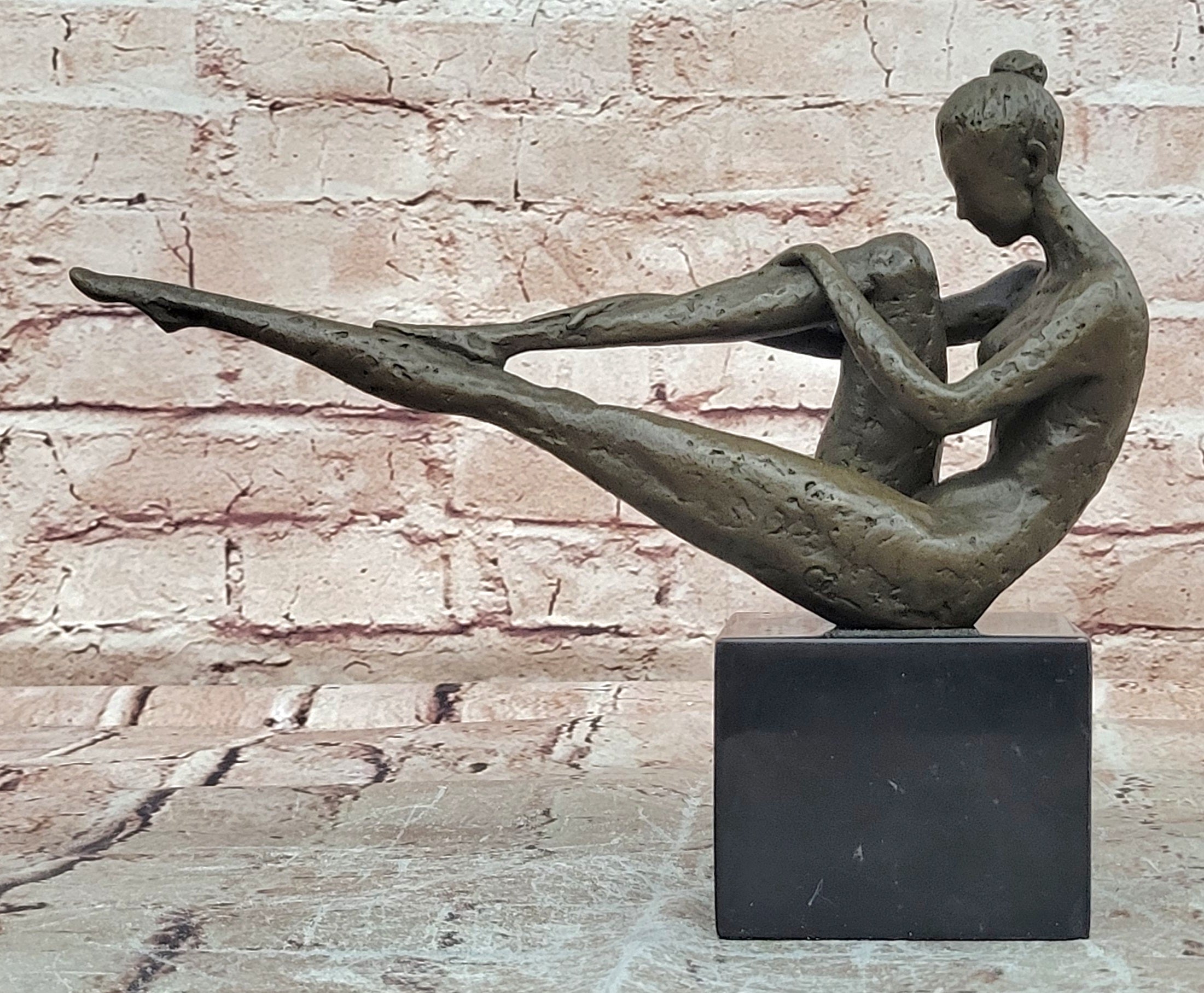 Art Deco Nude Dancer Bronze Statue Signed Milo Marble Base Fine Art Piece