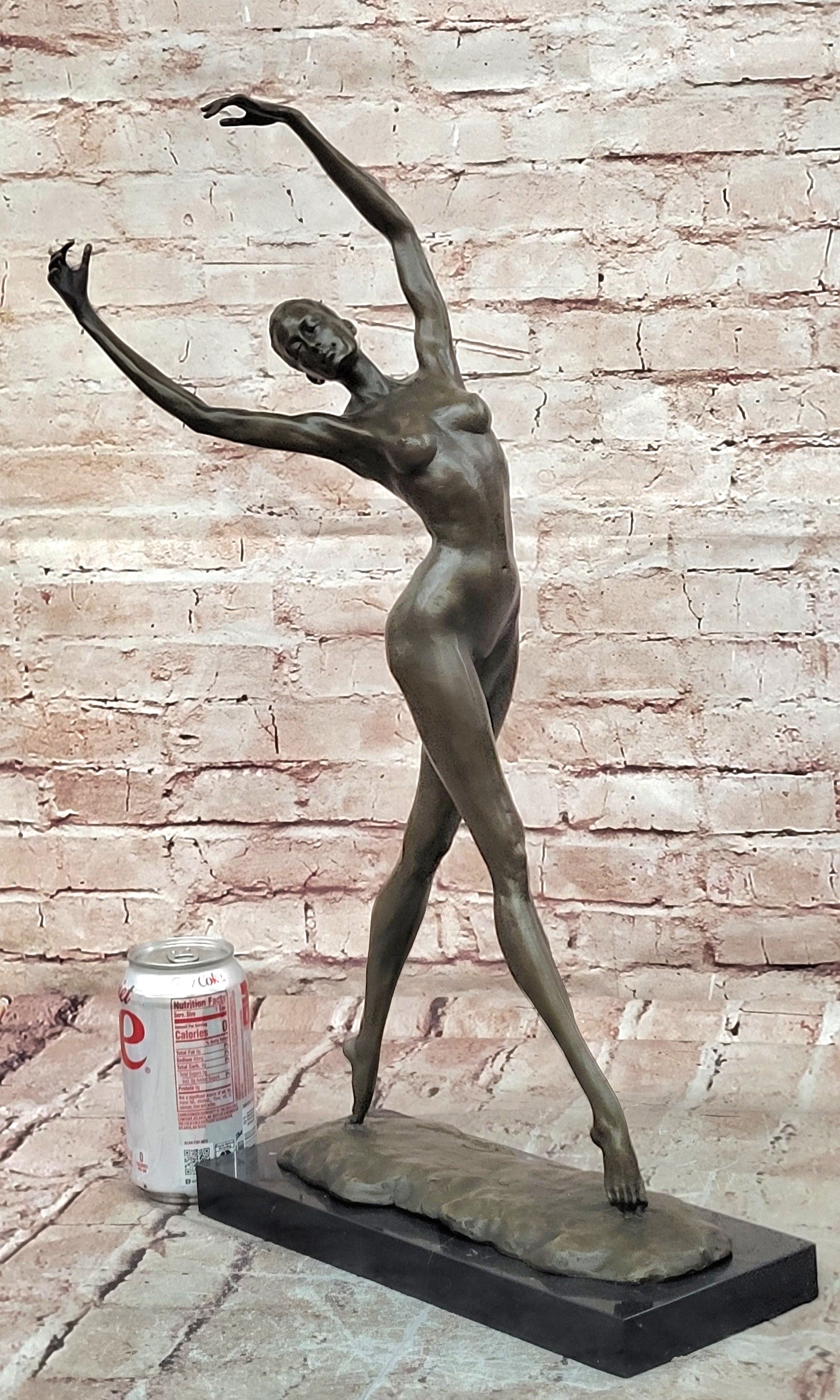 Bronze Dancer Statue Cesaro Signed Abstract Modern Art Graceful Sculpture