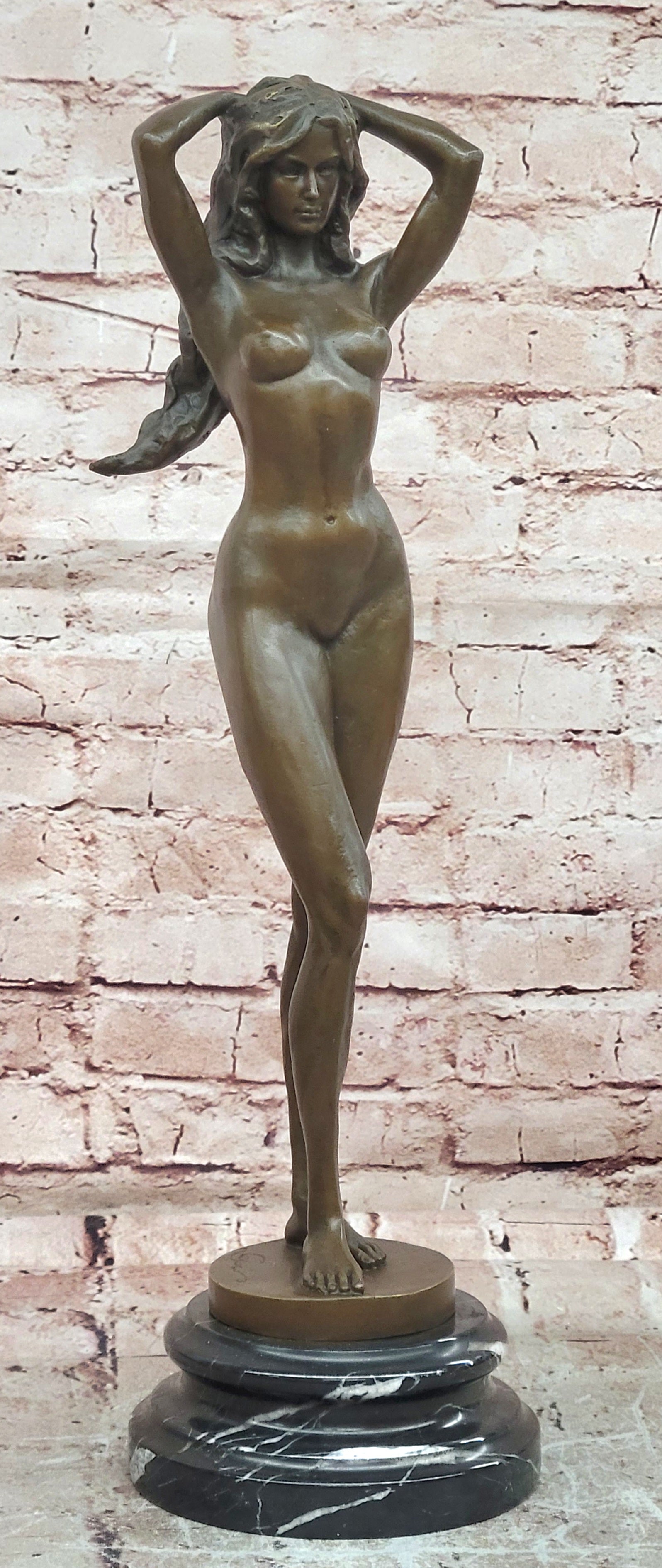 Bronze Sensual Female Form Sculpture Cesaro Nude Lady Collectible Artwork
