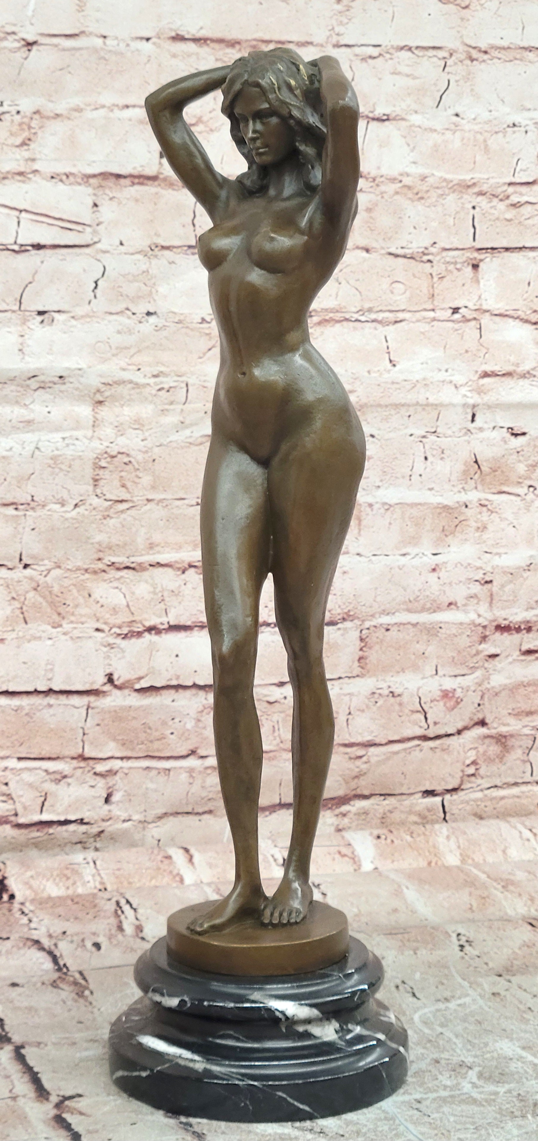 Bronze Sensual Female Form Sculpture Cesaro Nude Lady Collectible Artwork