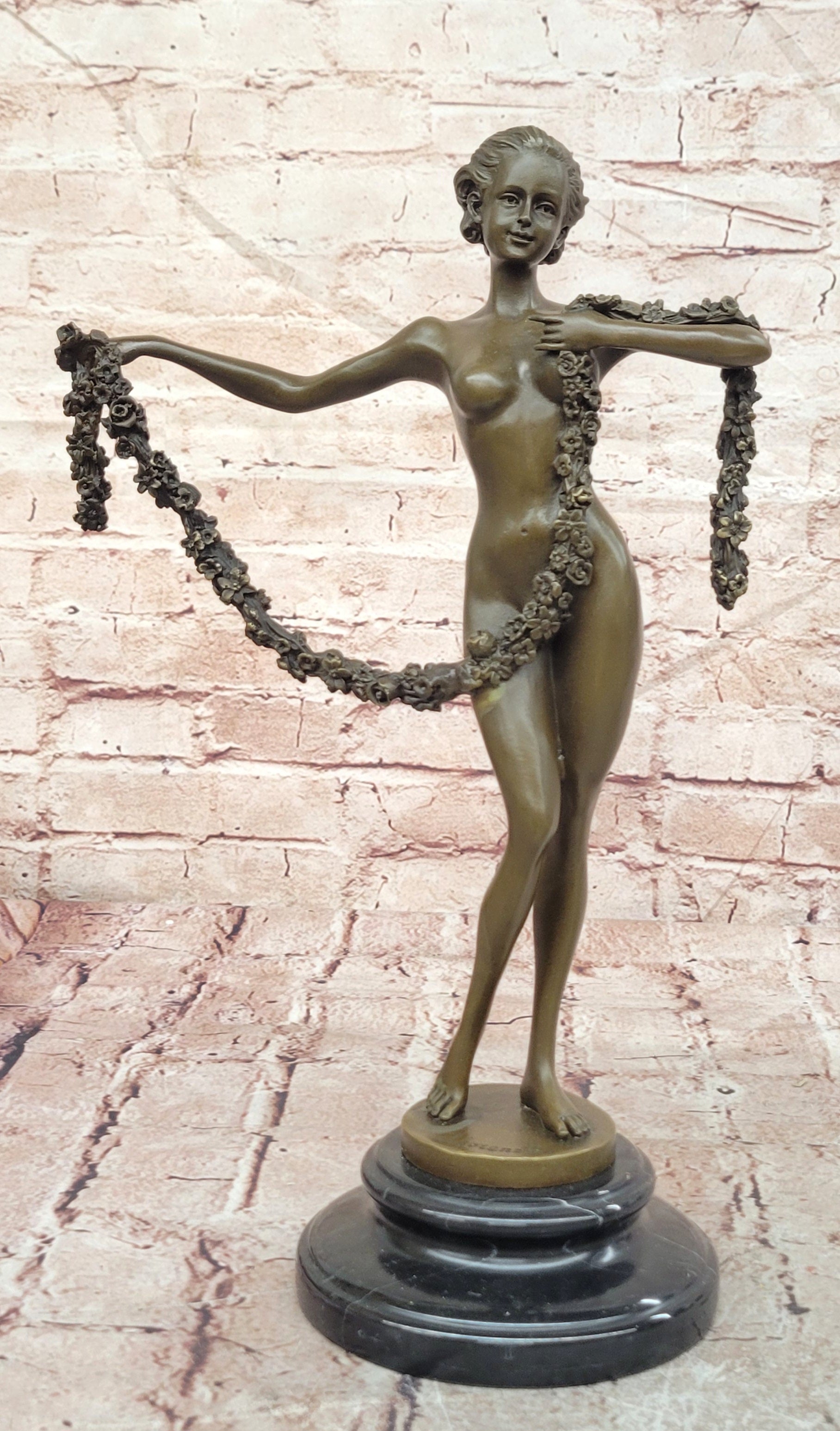 Bronze Elegant Woman Sculpture Joseph Lorenzl Art Deco Fine Art Decor