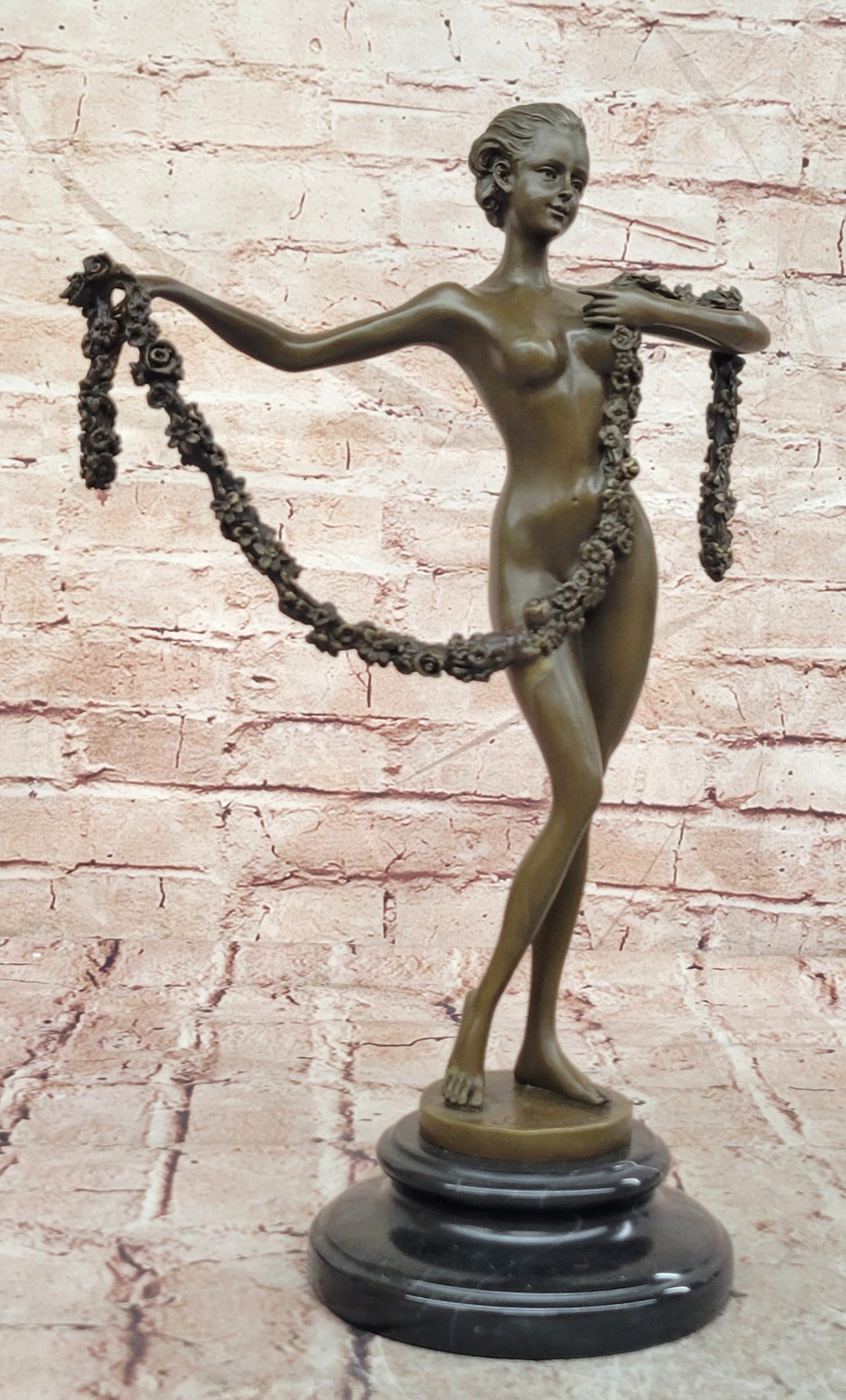 Bronze Elegant Woman Sculpture Joseph Lorenzl Art Deco Fine Art Decor