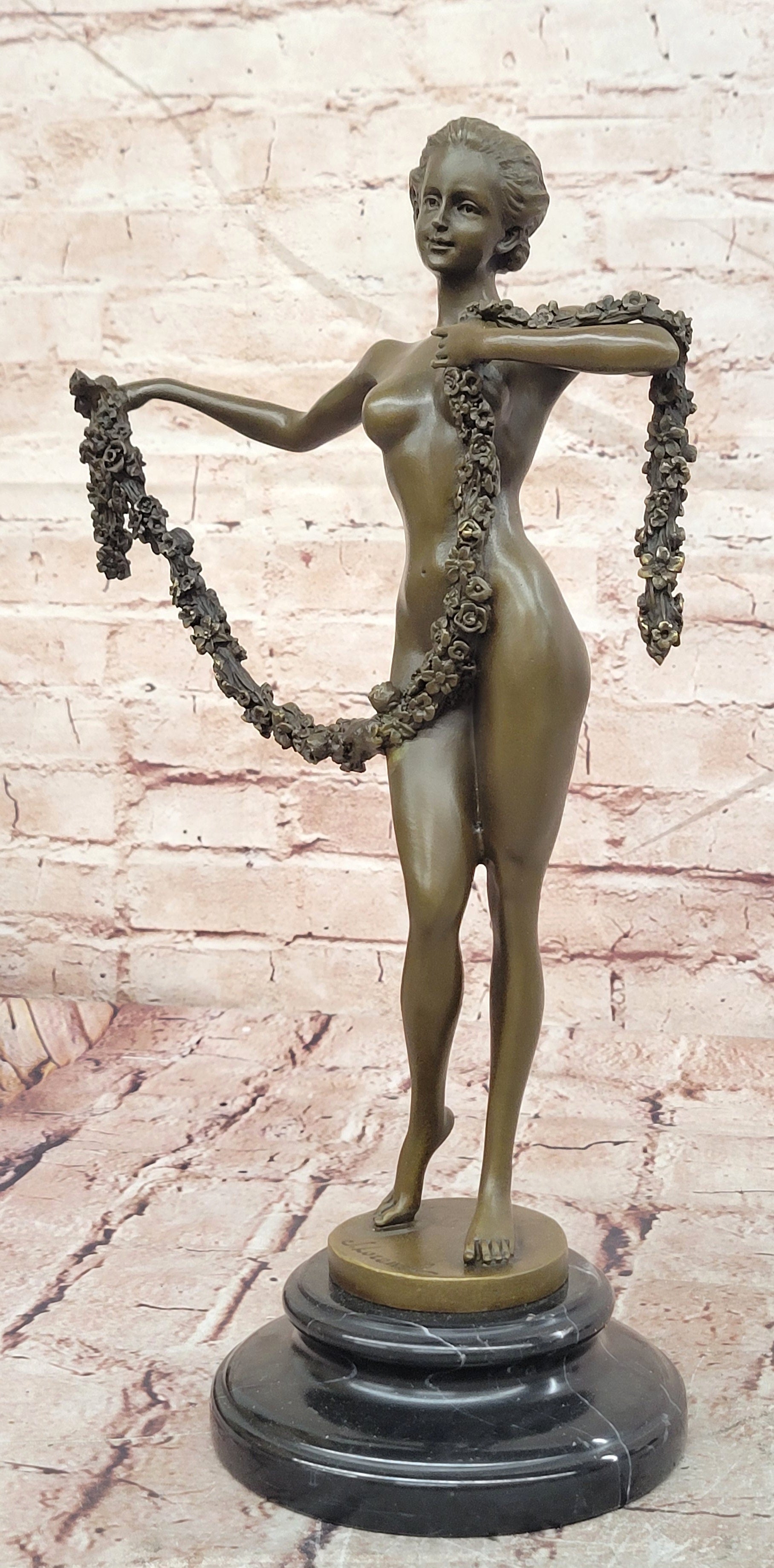 Bronze Elegant Woman Sculpture Joseph Lorenzl Art Deco Fine Art Decor