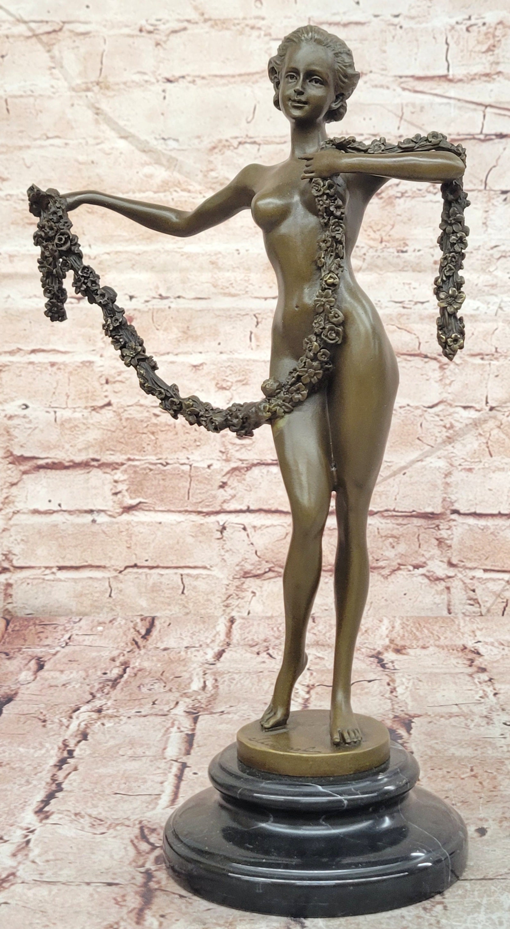 Bronze Elegant Woman Sculpture Joseph Lorenzl Art Deco Fine Art Decor