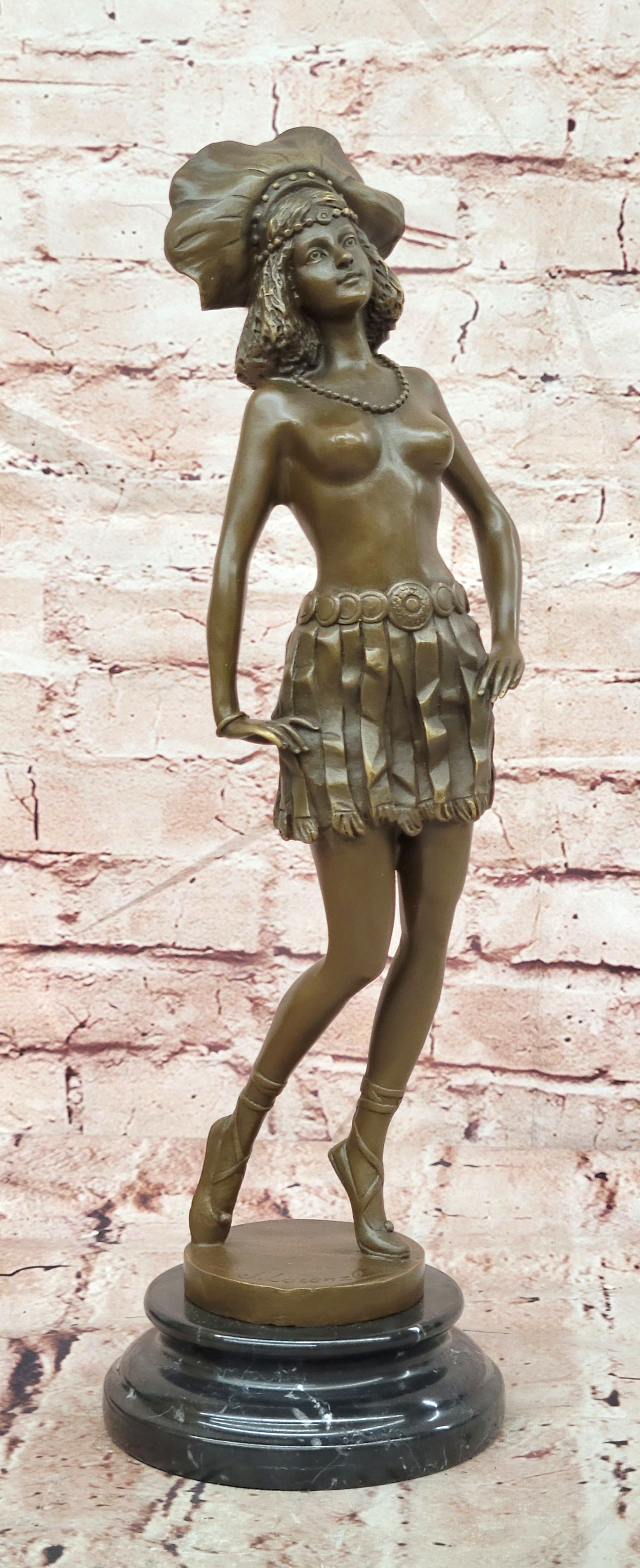 Bronze Elegant Lady Sculpture Josef Lorenzl Art Deco Collectible Artwork Art