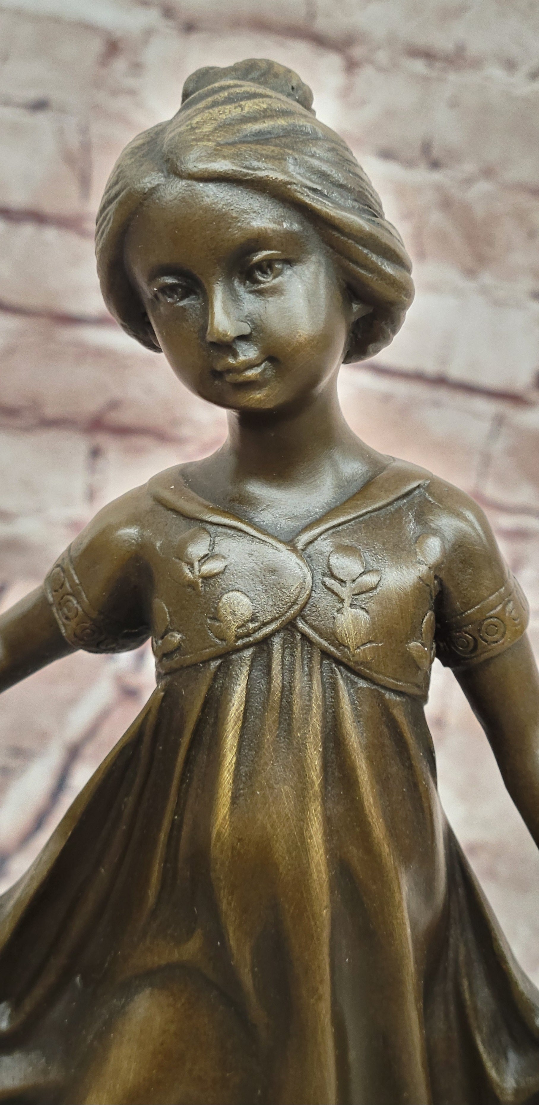 Original Milo Dancing Girl Bronze Sculpture Child Artwork Hot Cast Fine Art Figurine