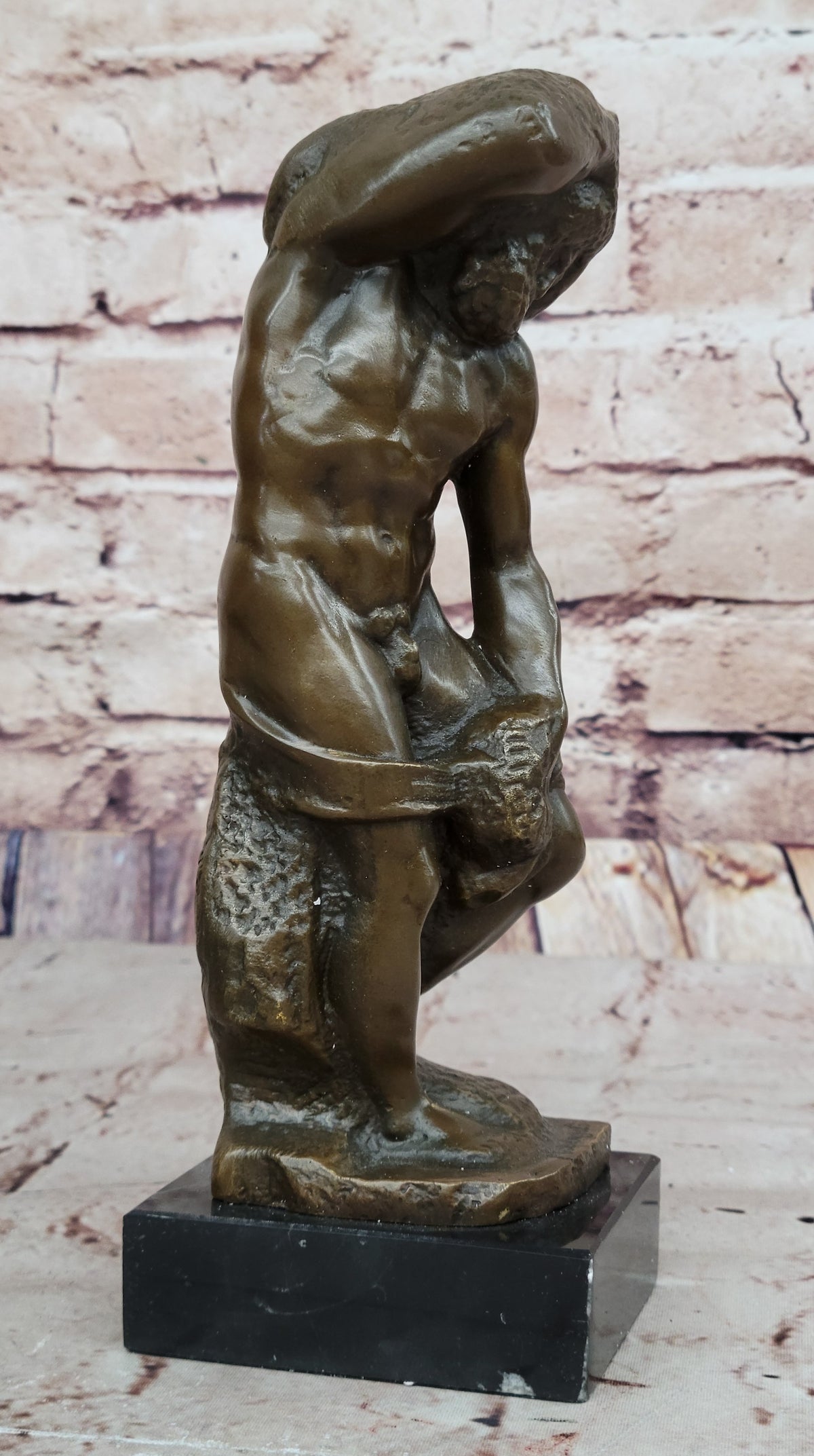 The Prisoner Bronze Statue by Michelangelo Hot Cast Classic Art Office Decor