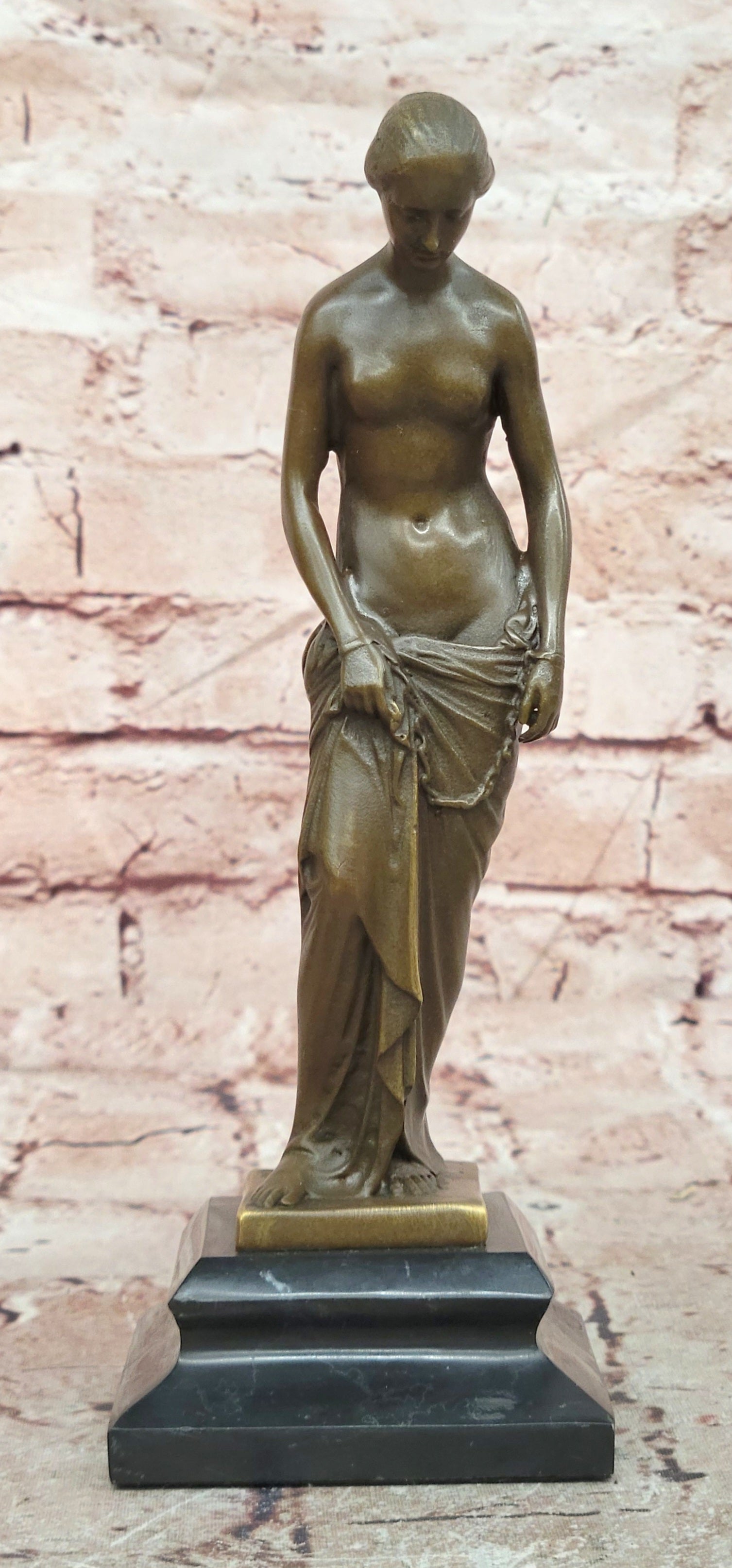 Milo Bronze Female Venus Sculpture Bath Scene Collectible Fine Art Statue