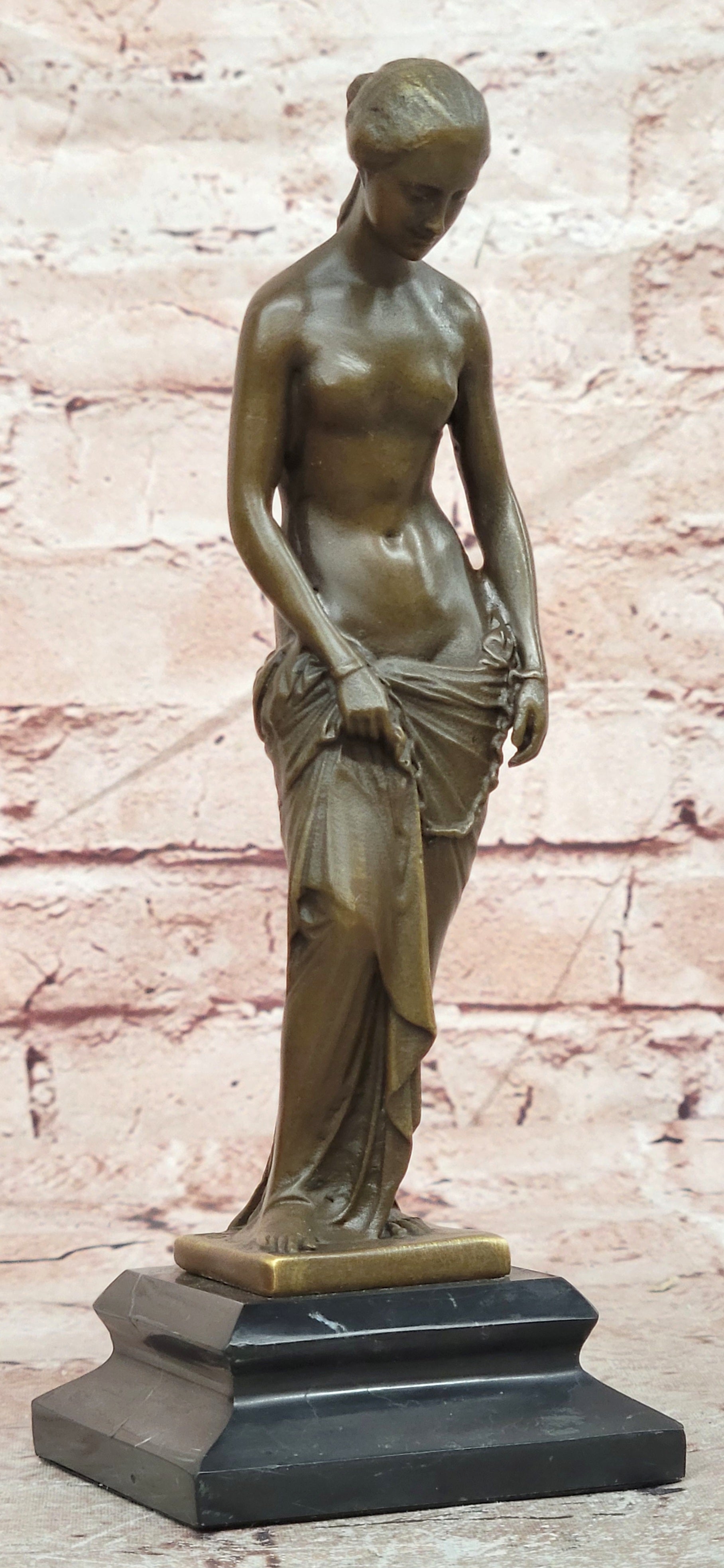 Milo Bronze Female Venus Sculpture Bath Scene Collectible Fine Art Statue