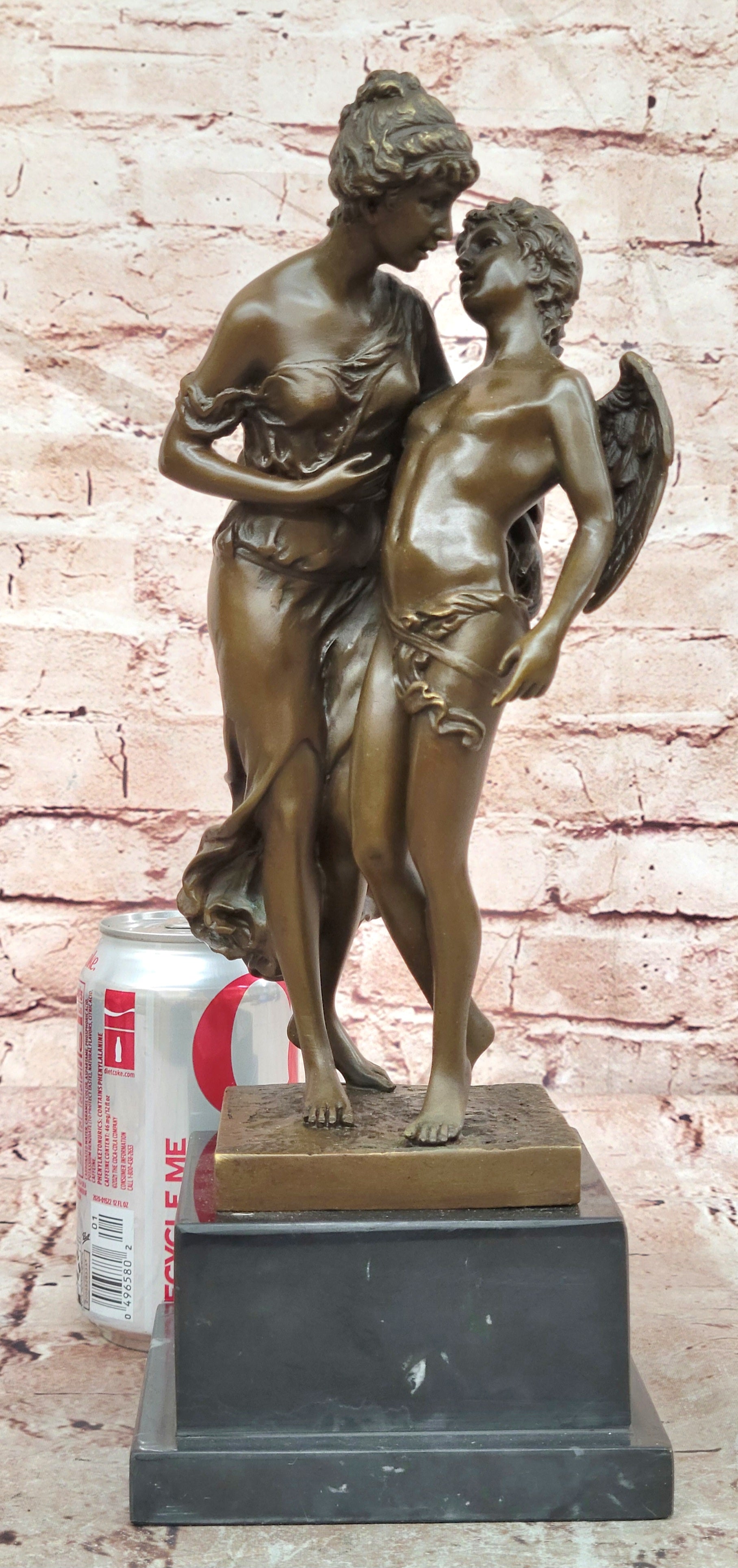 Bronze Mythological Love Sculpture Eros and Psyche Signed Ferville Fine Art
