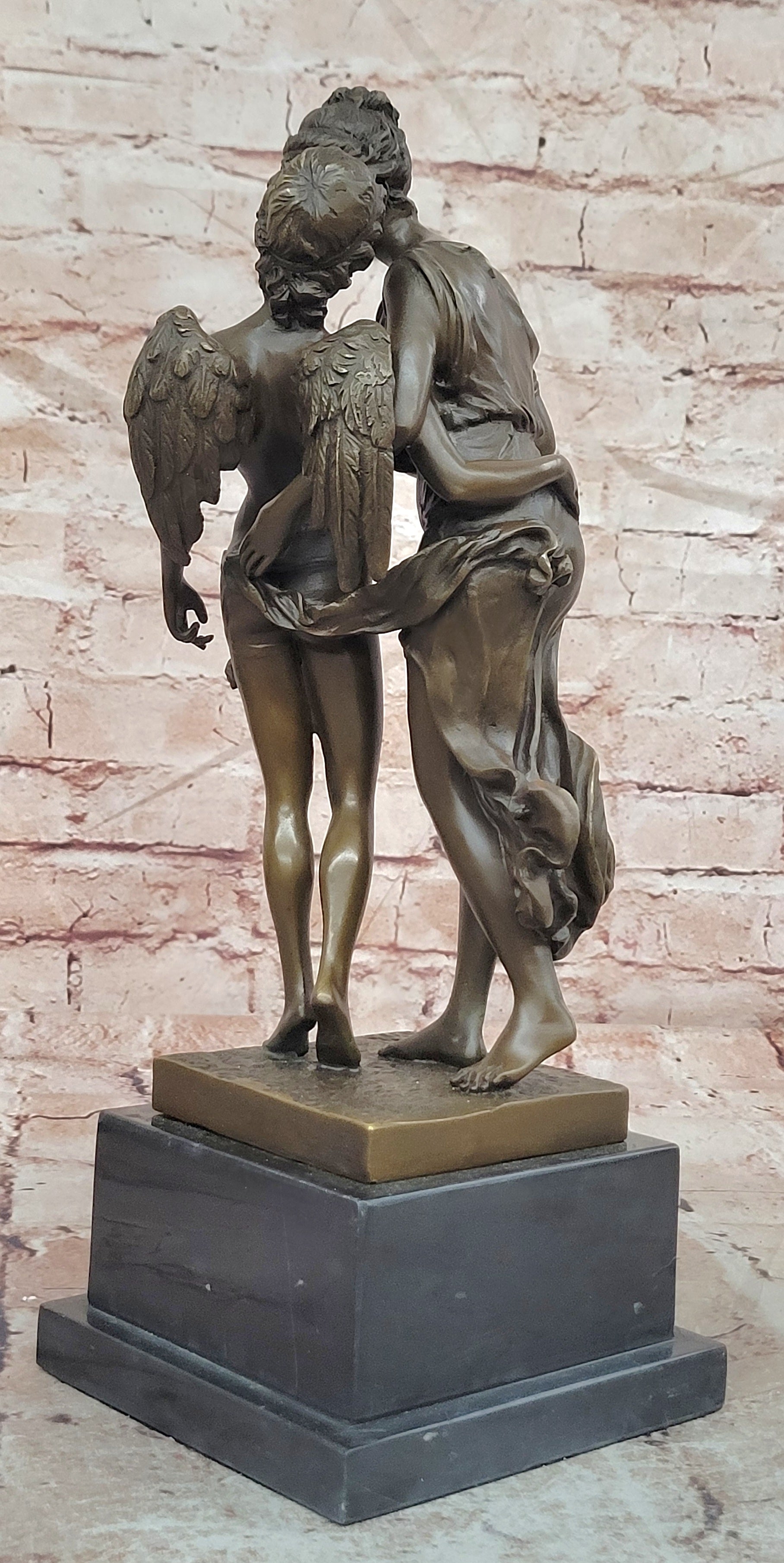 Bronze Mythological Love Sculpture Eros and Psyche Signed Ferville Fine Art