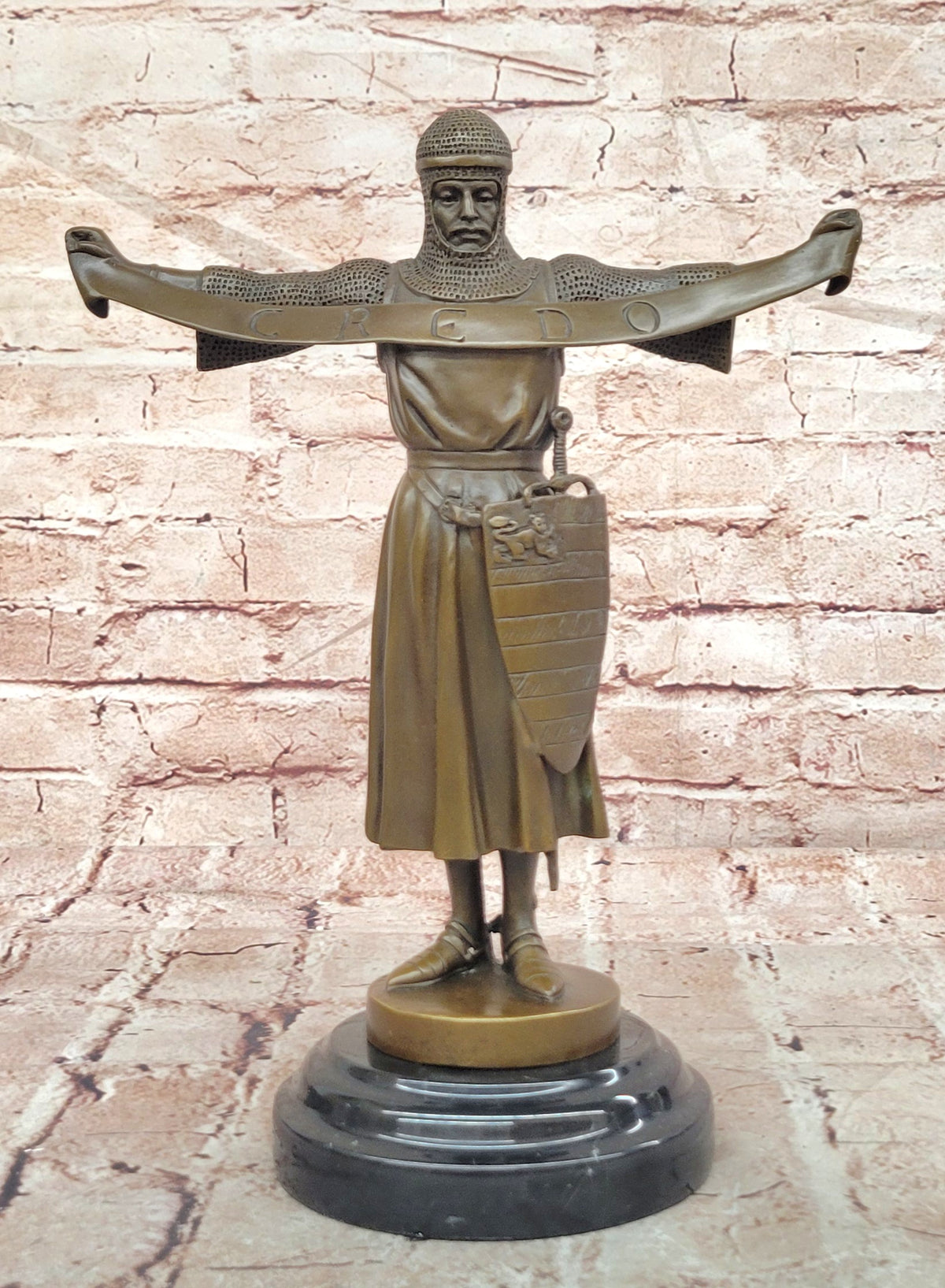 Fremiet Bronze Fine Art Sculpture Credo Figurine Hand Made Collectible Statue