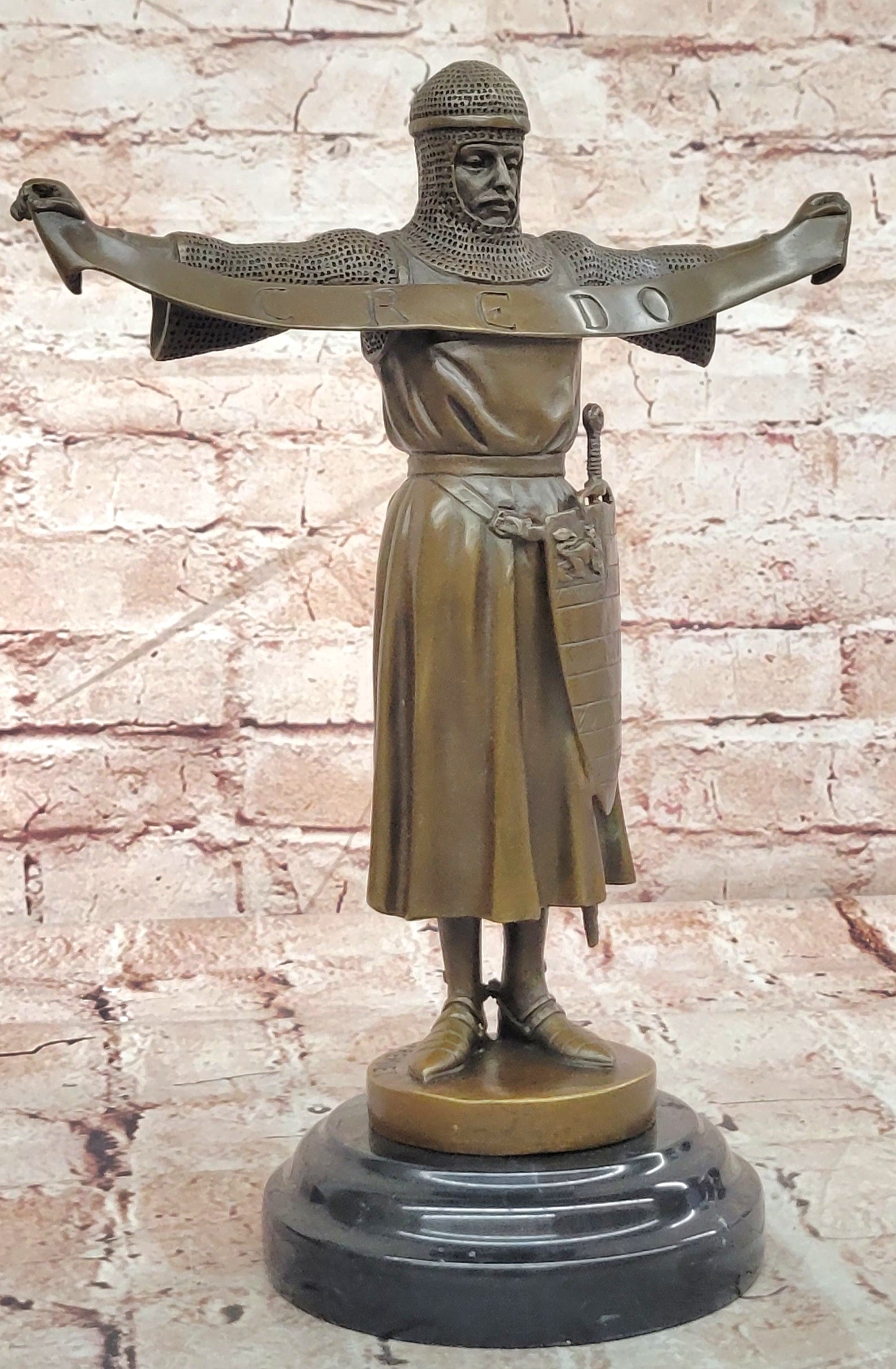 Fremiet Bronze Fine Art Sculpture Credo Figurine Hand Made Collectible Statue