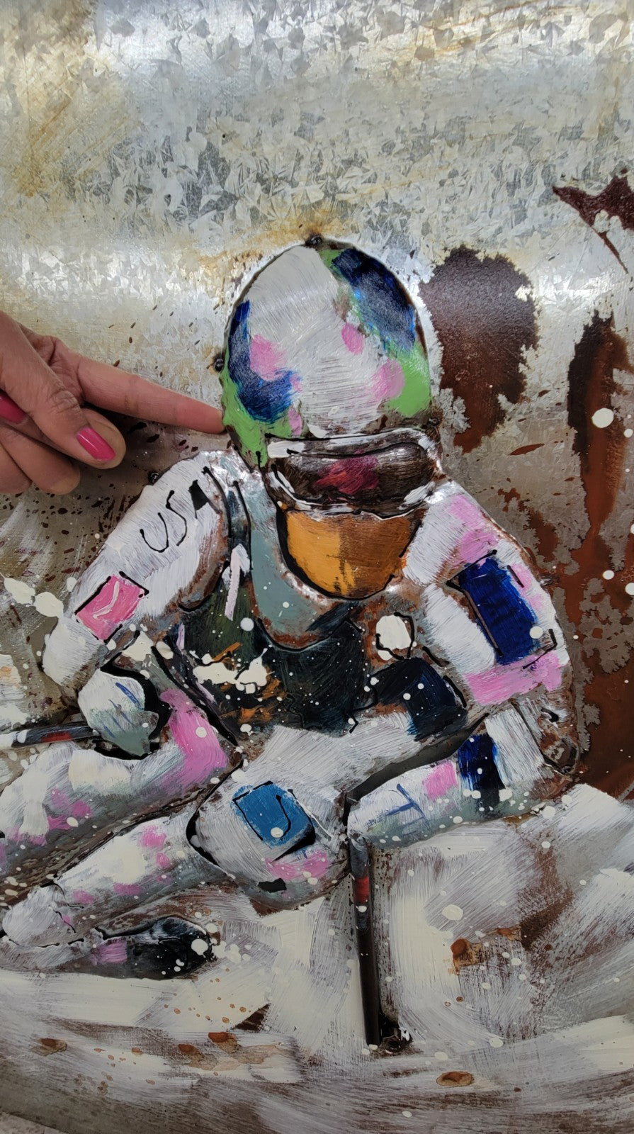 Watercolor Ski Scene - Unframed Painting on Canvas 3D Hand Made Art