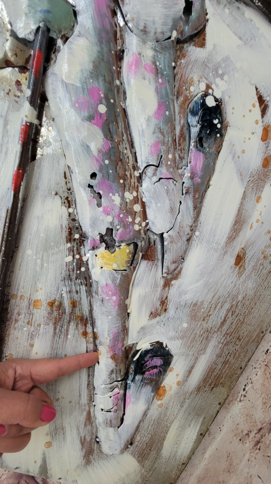 Watercolor Ski Scene - Unframed Painting on Canvas 3D Hand Made Art