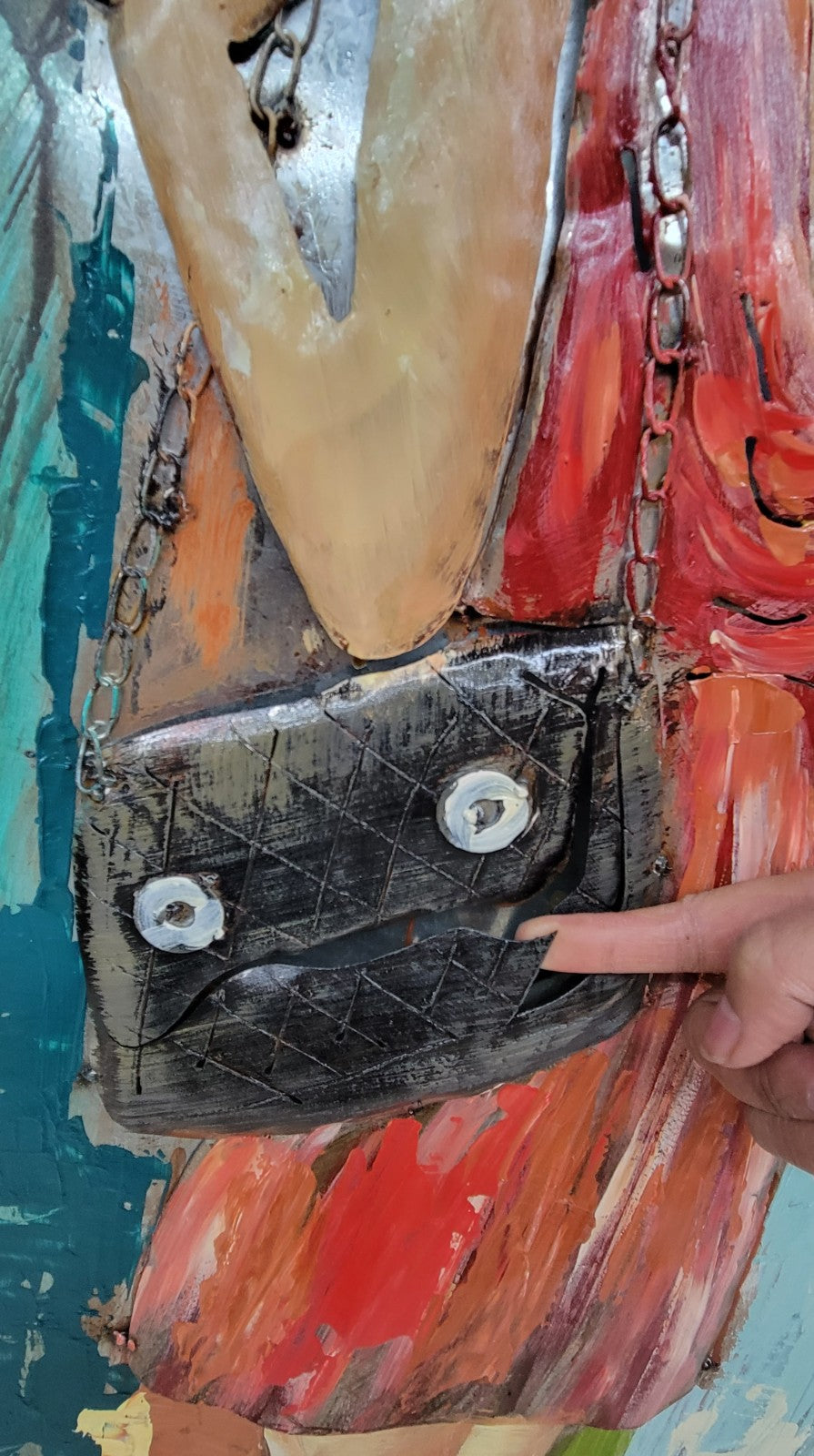 Original Fashion Painting by European Finery Figurative Art on Metal Canvas