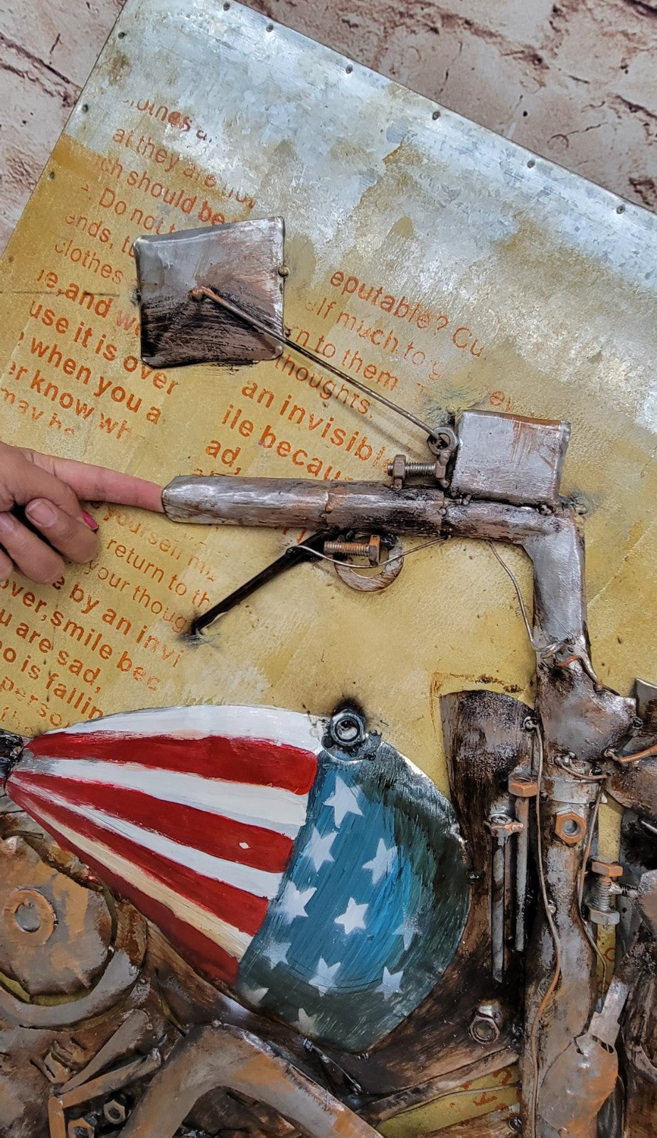 American Flag Eagle Motorcycle - 3D Full Metal Painting  Home Decor or Gifts