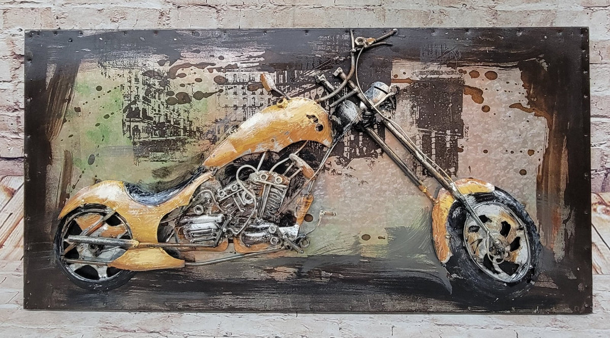 Home Decoration paintings art 3D custom vintage Motorcycle Bike wall Art Decor