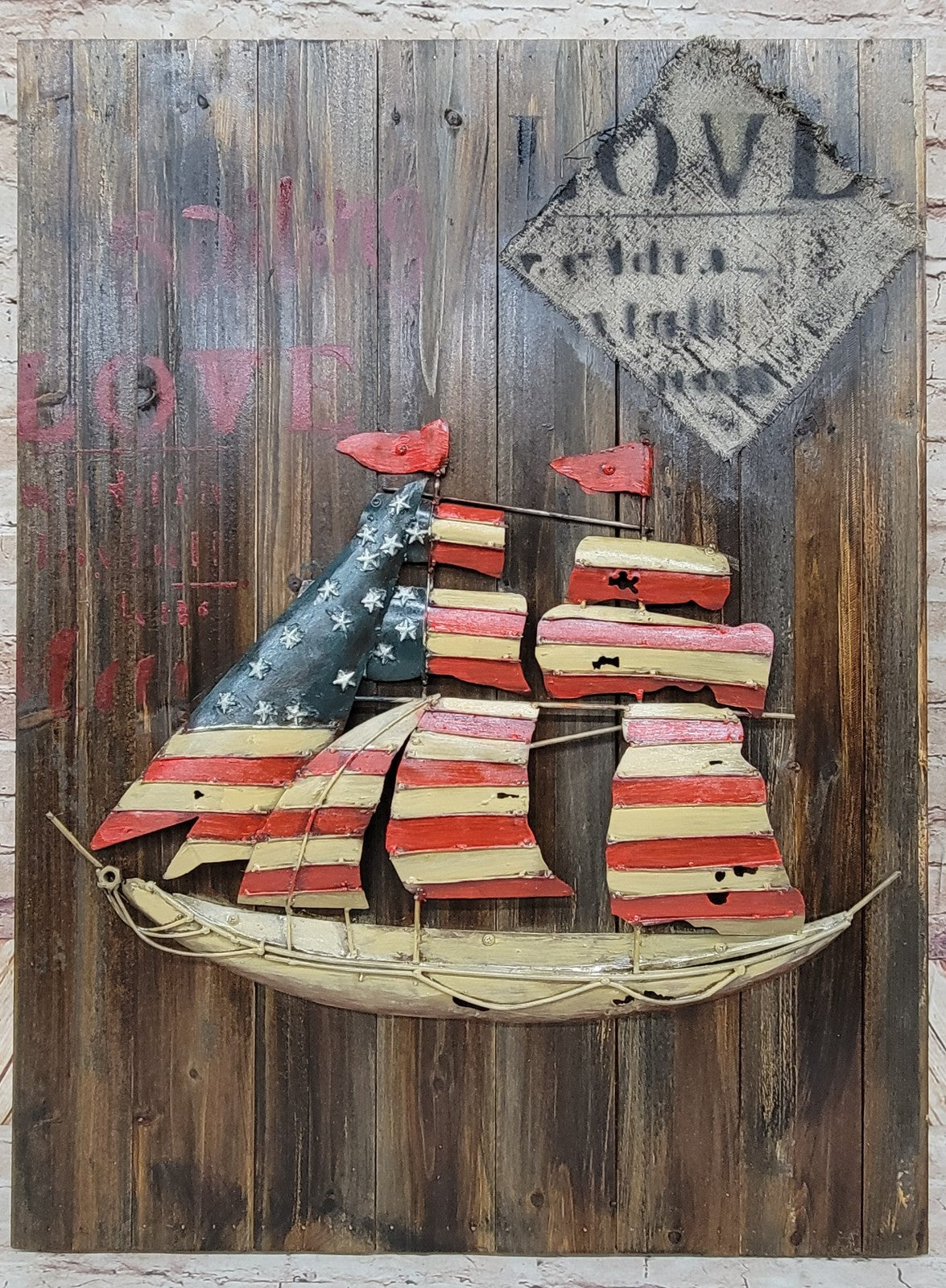 New 3D Painting Sailing boat Blue Sea paint picture By European Bronze Finery