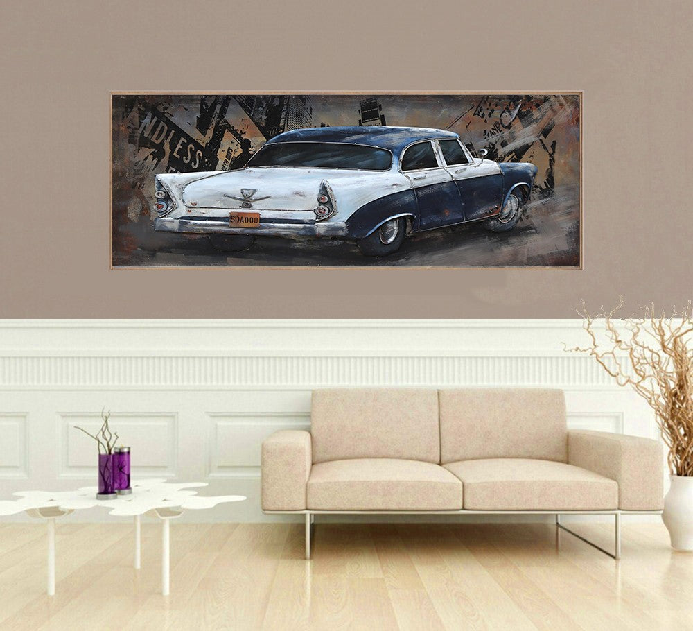 Rusty Canvas Wall Art: Old Var Drawing Paintings Metal 3D on Canvas Sale