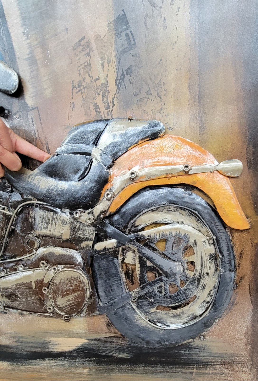 Home and garden decor custom Artwork painting 3d metal motorcycle wall Sculpture