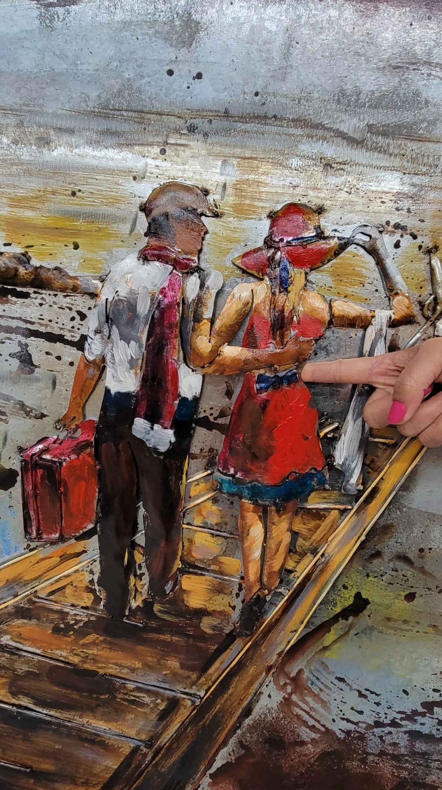 Buy Hugging Couple Painting – Romantic 3D Metal Wall Art for Home & Office