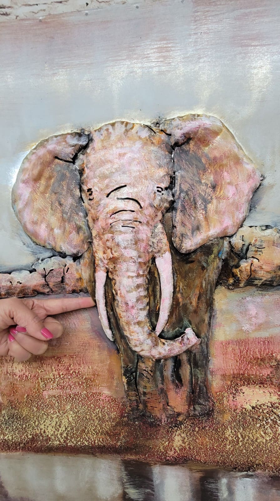 "Abstract Colorful Elephant" All Metal Canvas Wall Art Home office Decoration